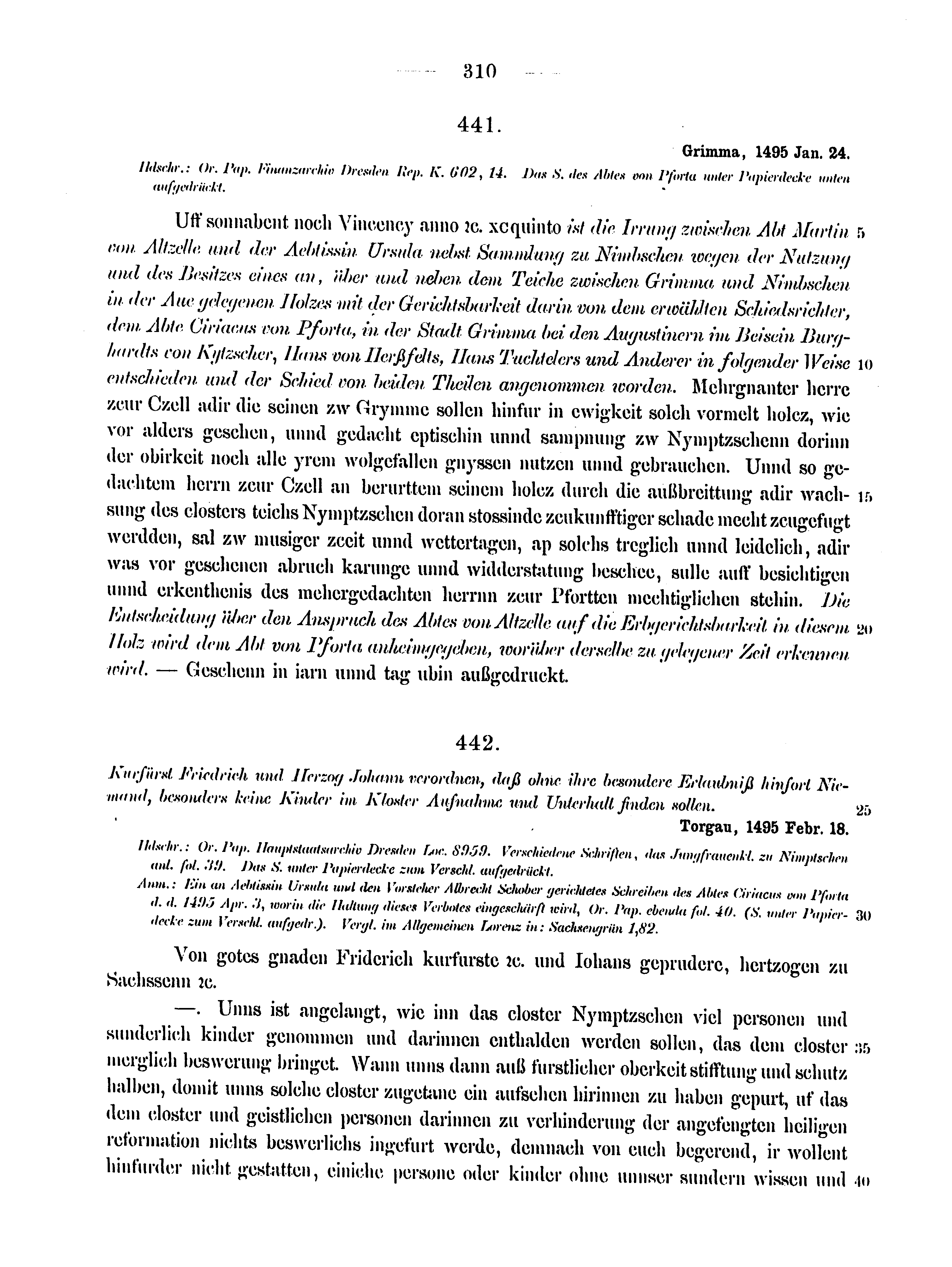 Historische Urkunde Seite 310 aus Band cds2_15