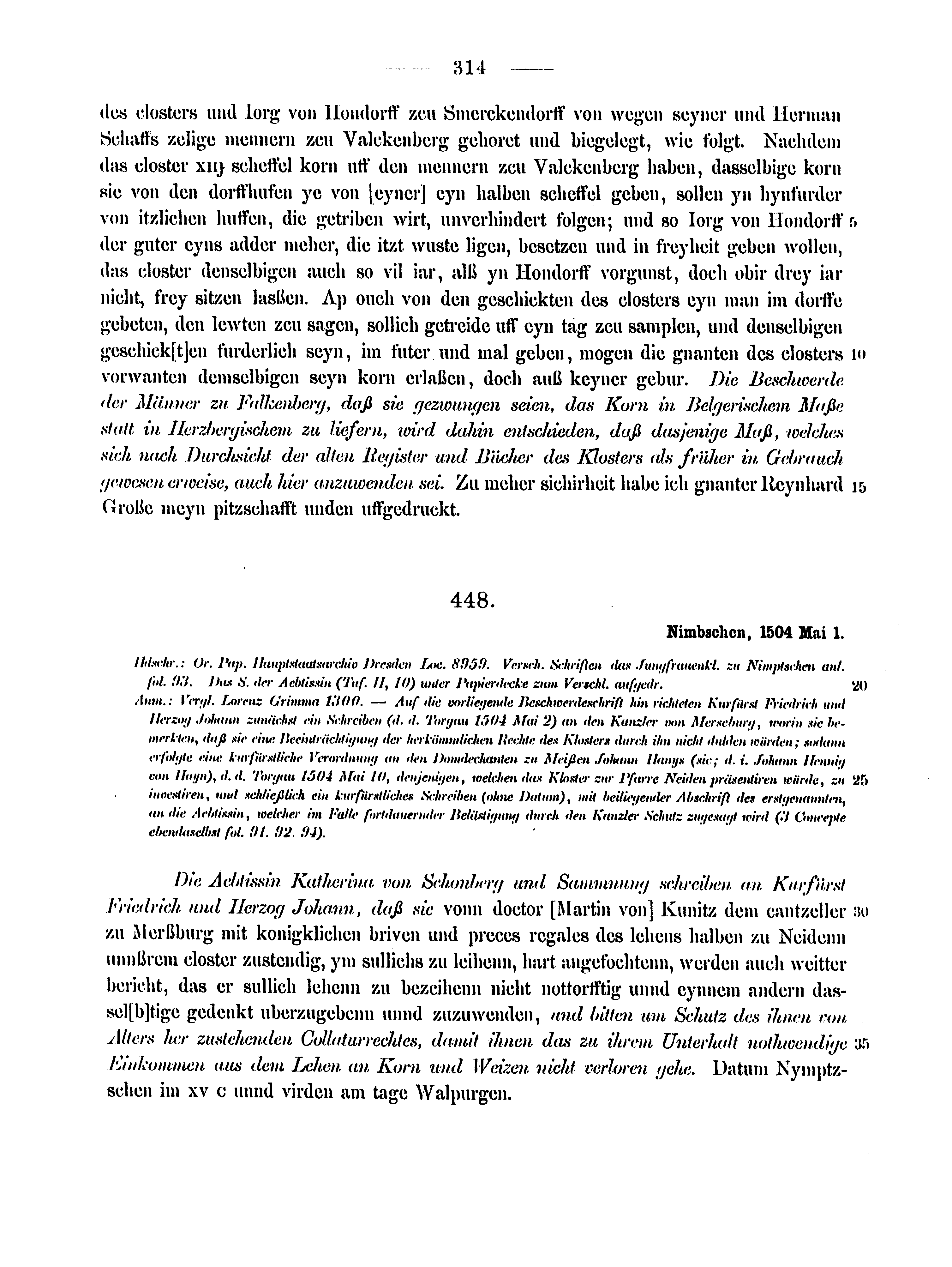 Historische Urkunde Seite 314 aus Band cds2_15