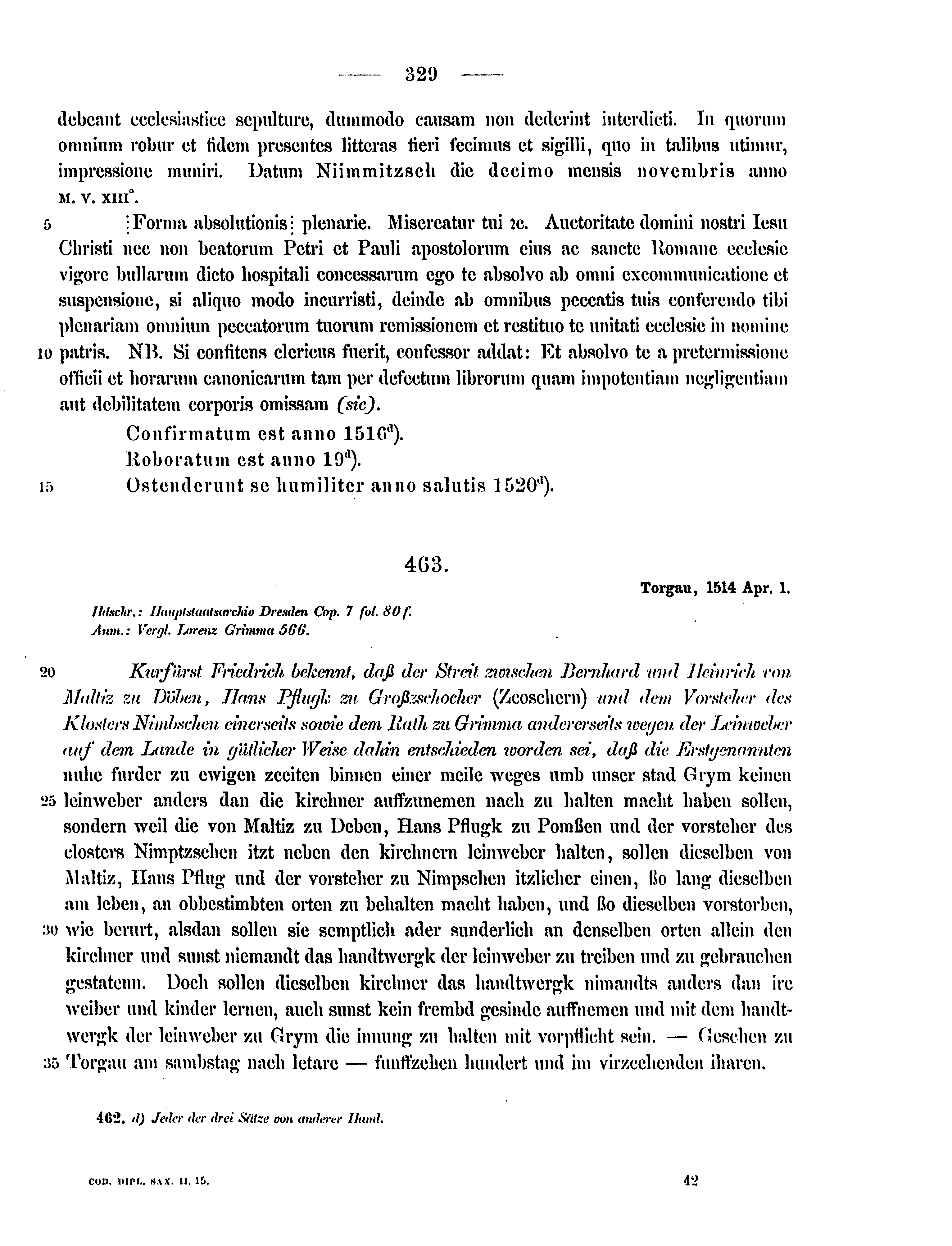 Historische Urkunde Seite 329 aus Band cds2_15