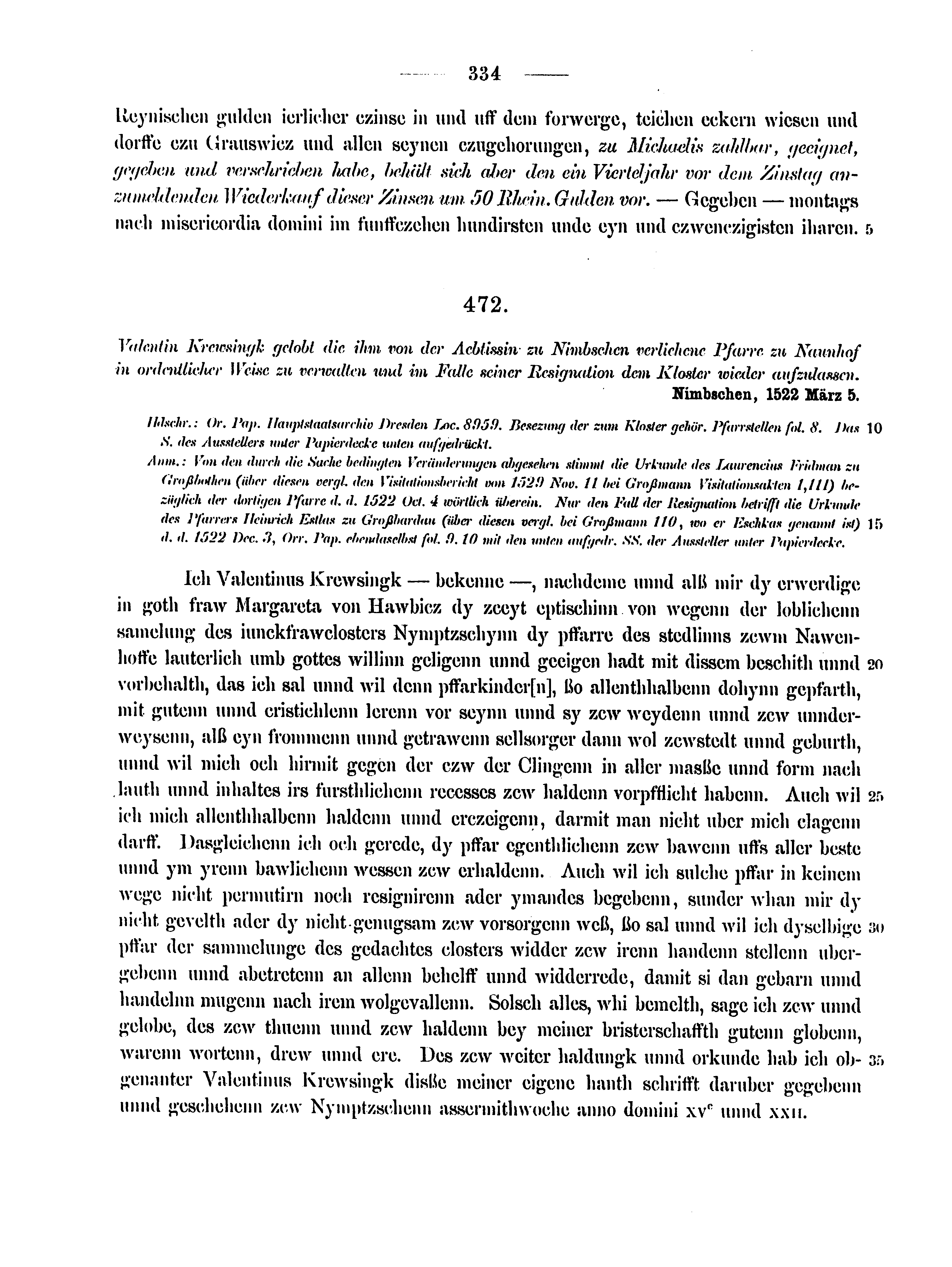 Historische Urkunde Seite 334 aus Band cds2_15