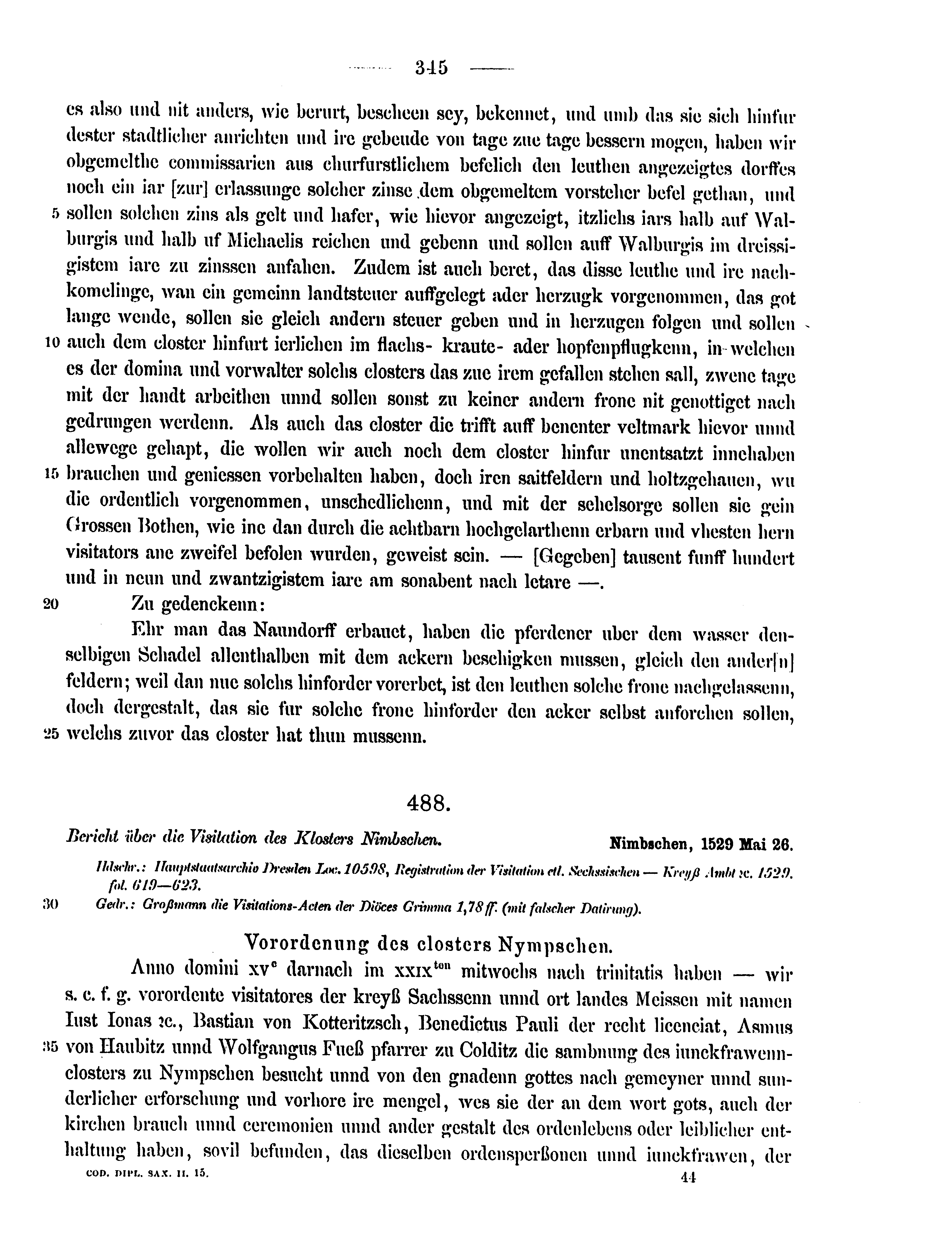 Historische Urkunde Seite 345 aus Band cds2_15