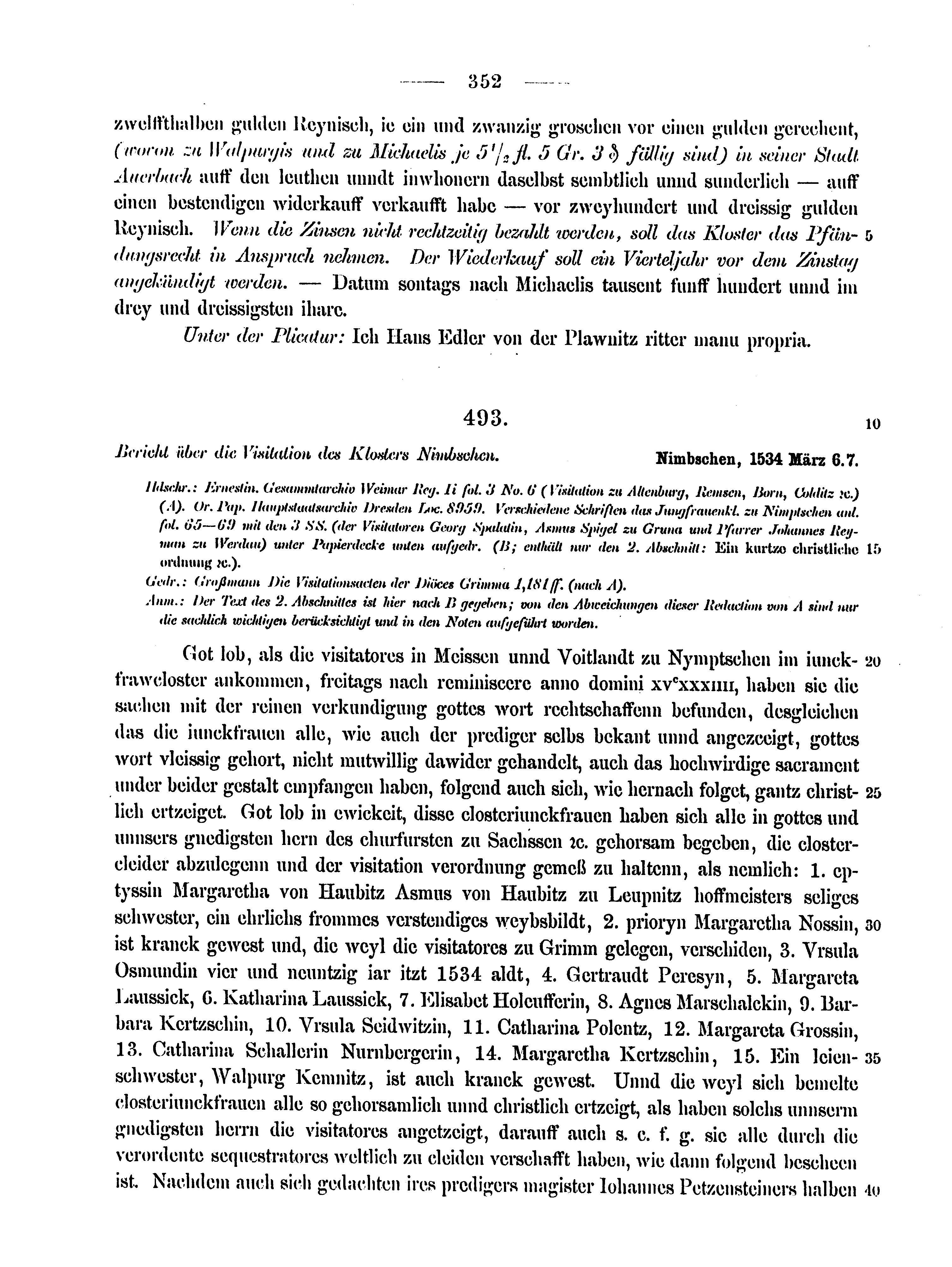 Historische Urkunde Seite 352 aus Band cds2_15