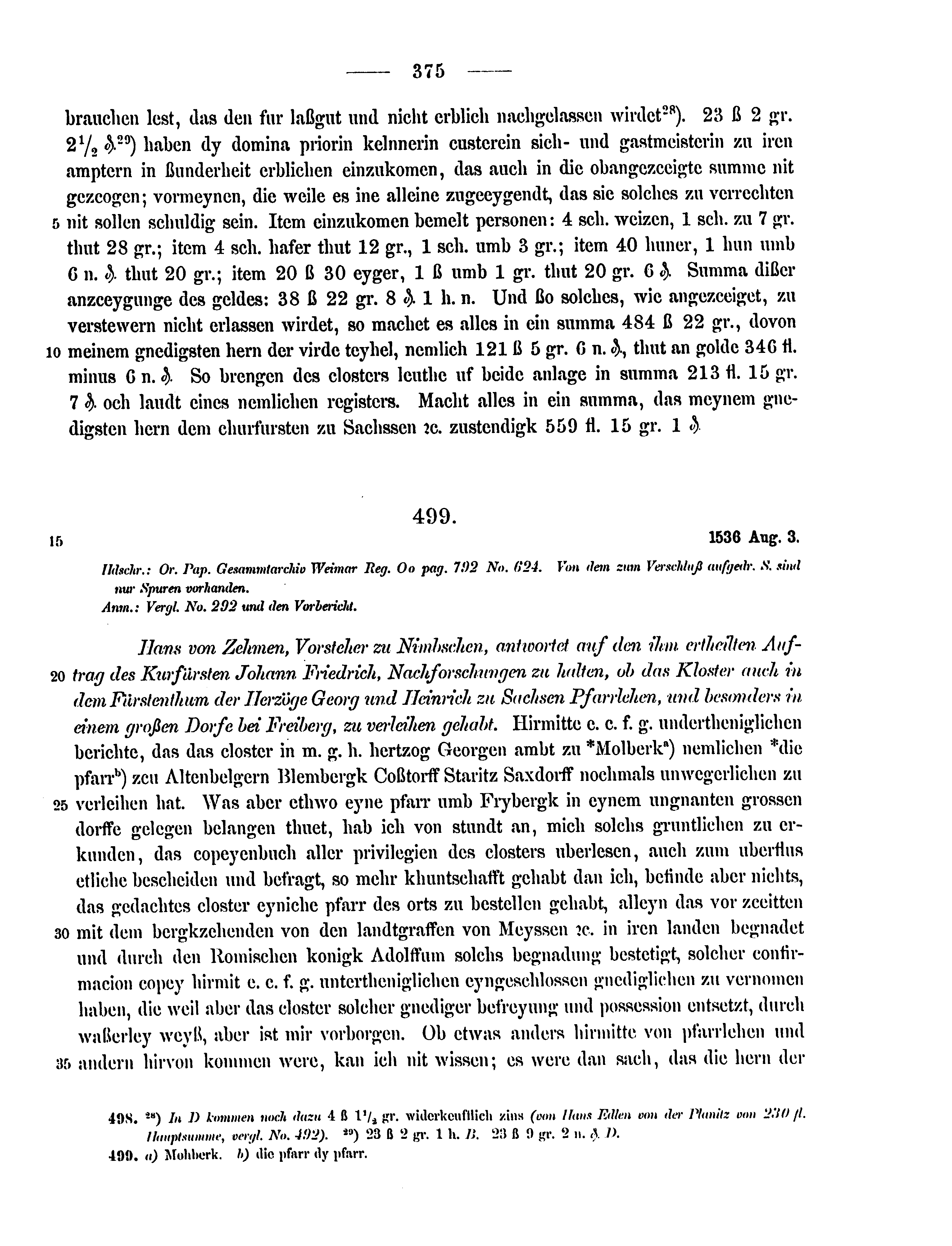 Historische Urkunde Seite 375 aus Band cds2_15