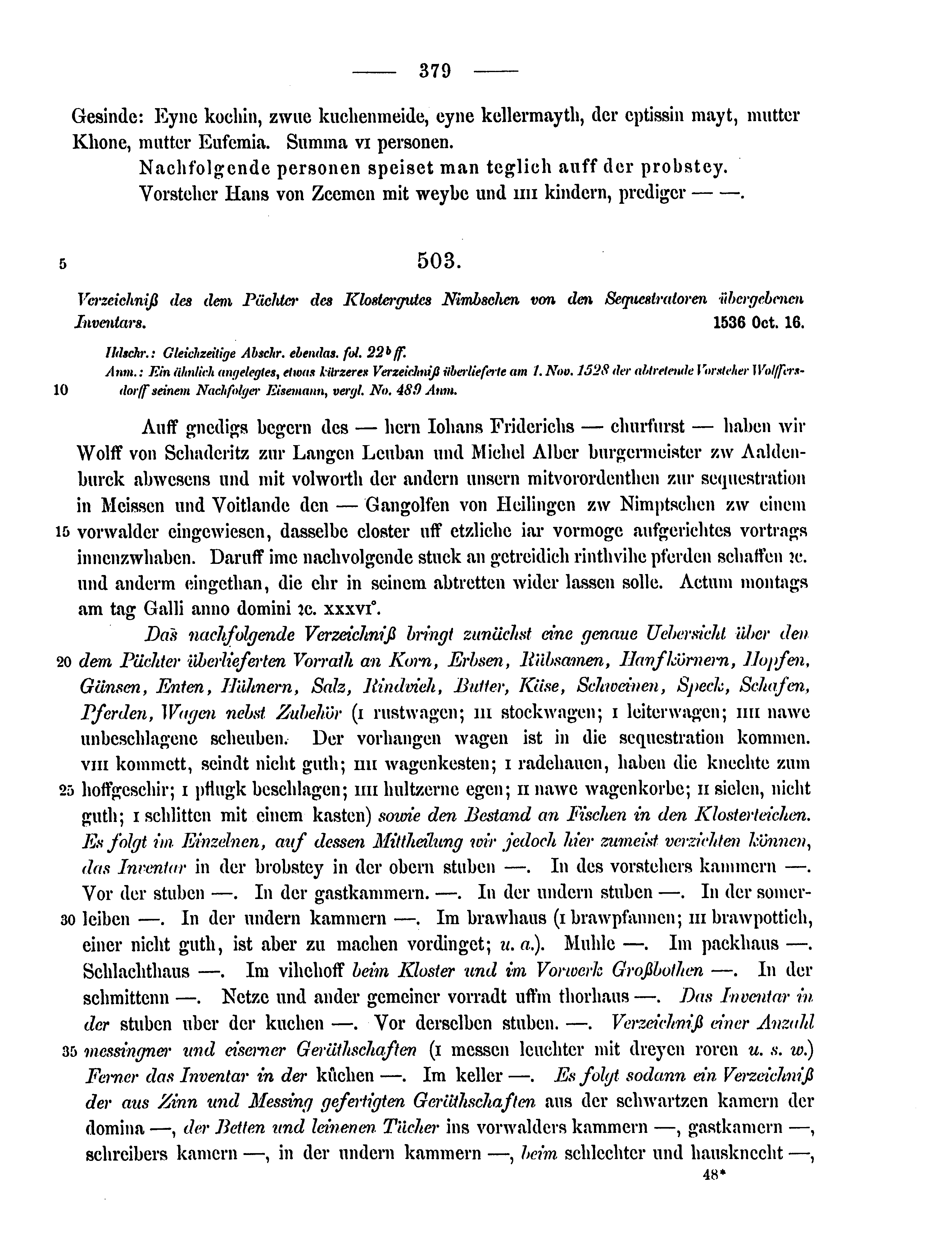 Historische Urkunde Seite 379 aus Band cds2_15