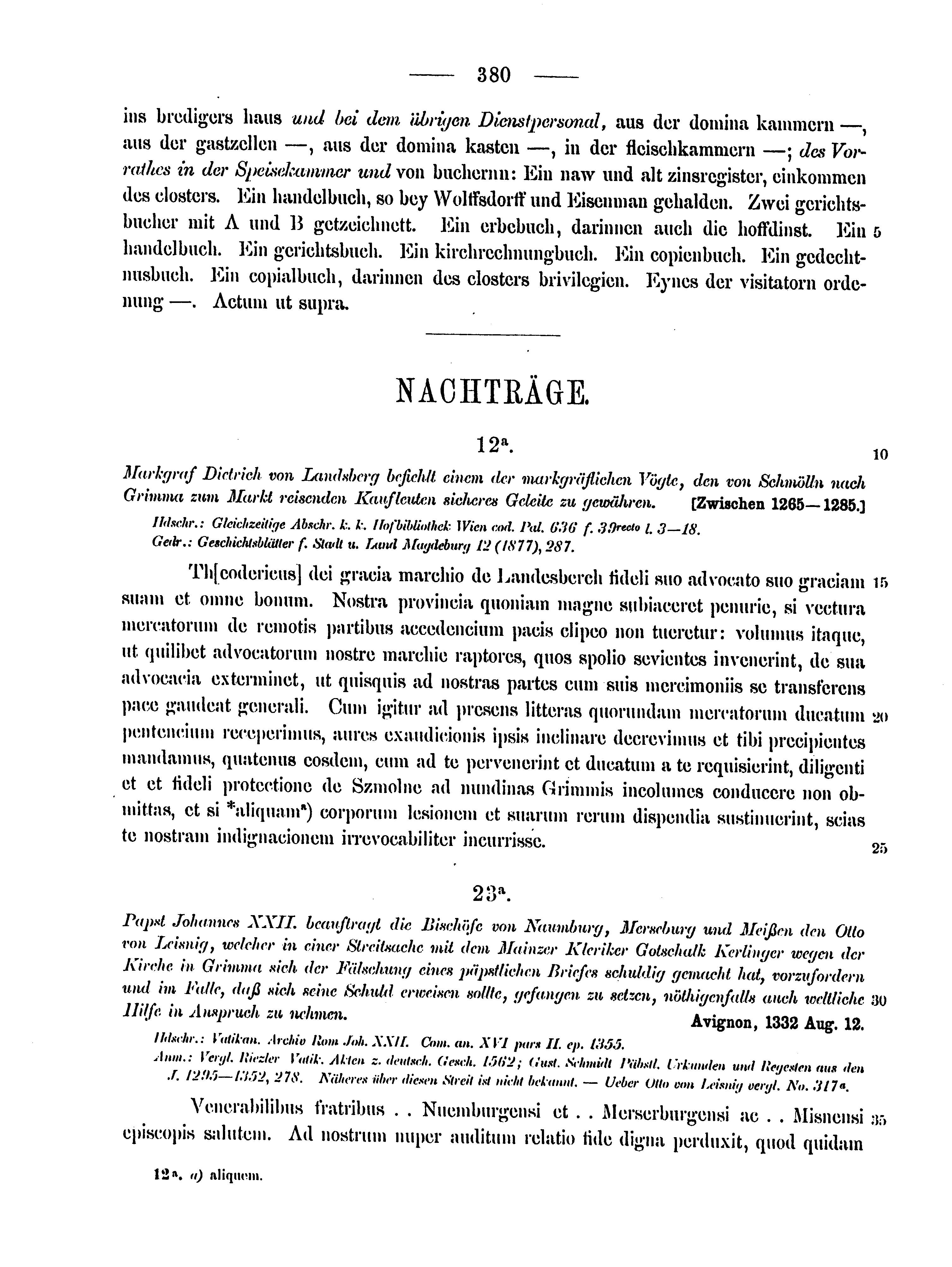 Historische Urkunde Seite 380 aus Band cds2_15