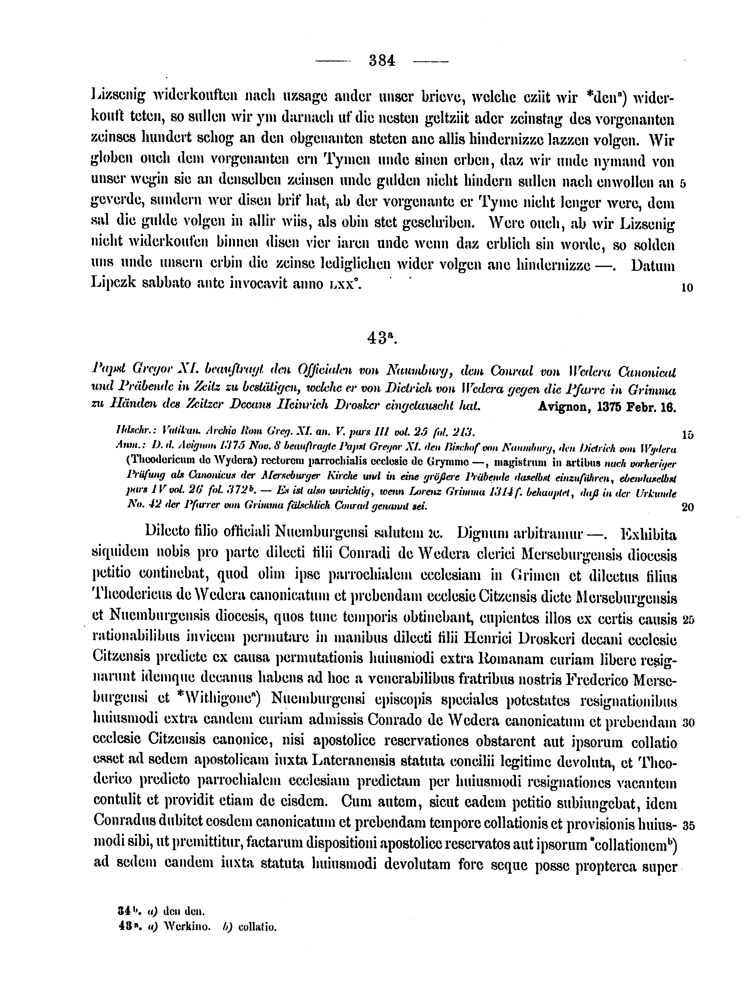 Historische Urkunde Seite 384 aus Band cds2_15