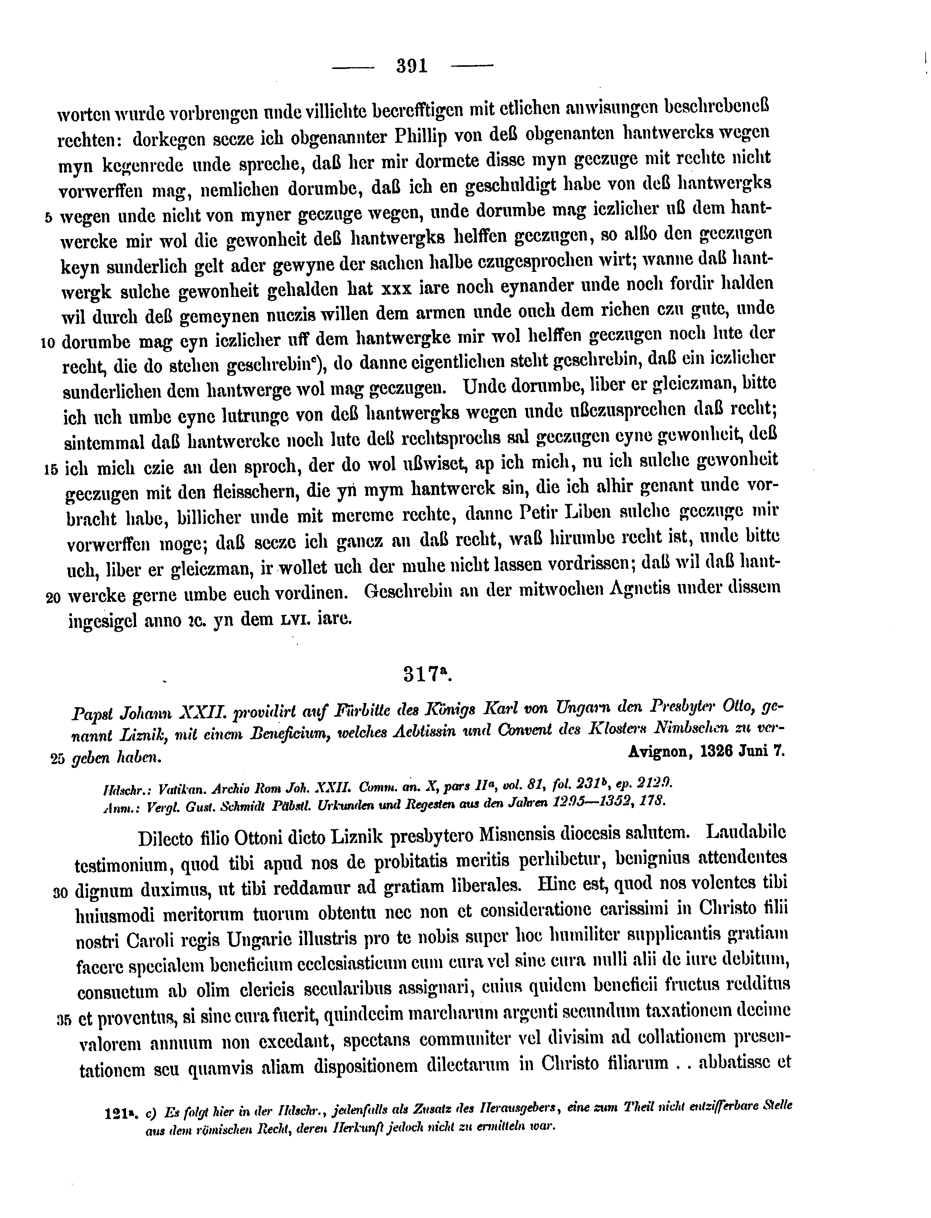 Historische Urkunde Seite 391 aus Band cds2_15