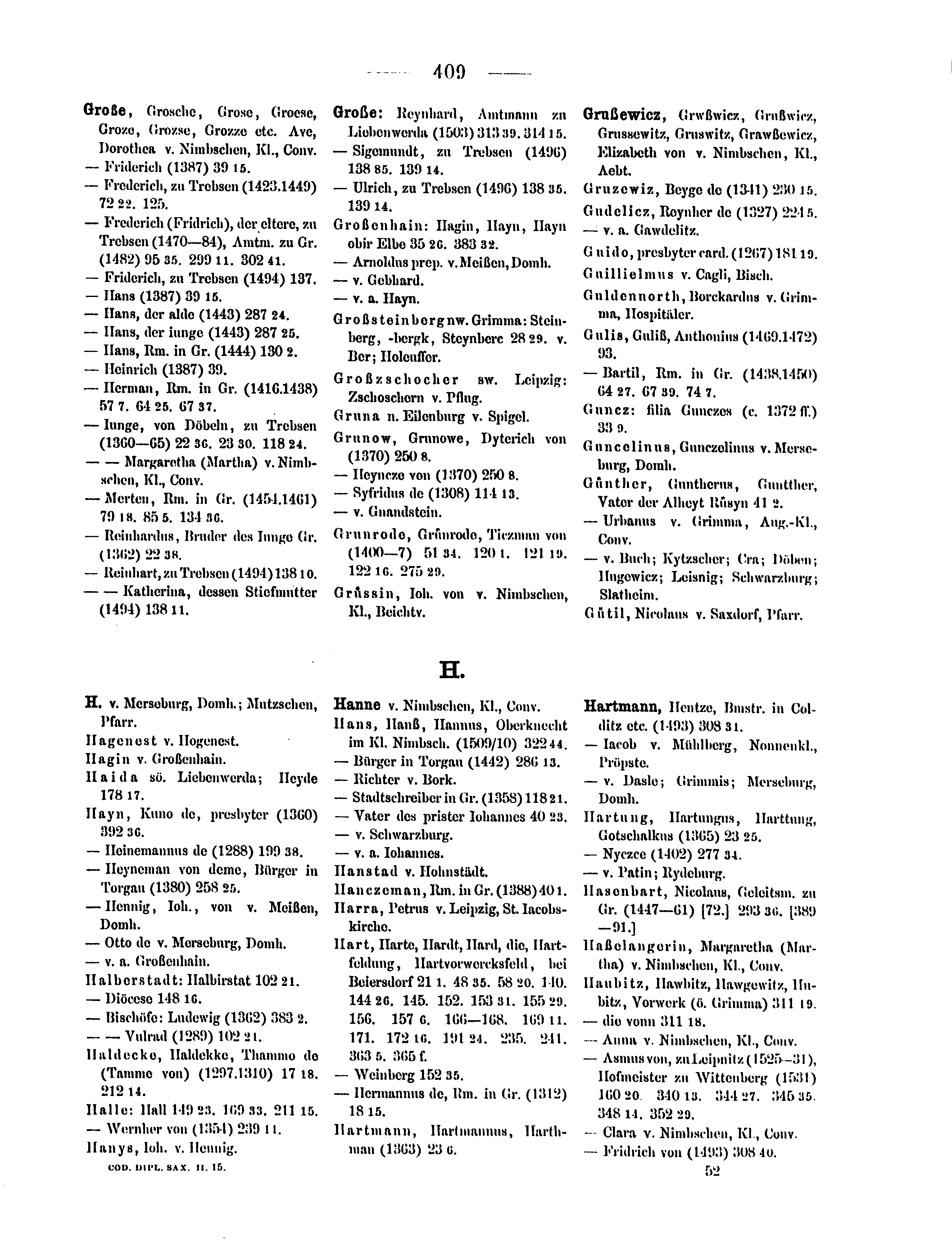 Historische Urkunde Seite 409 aus Band cds2_15