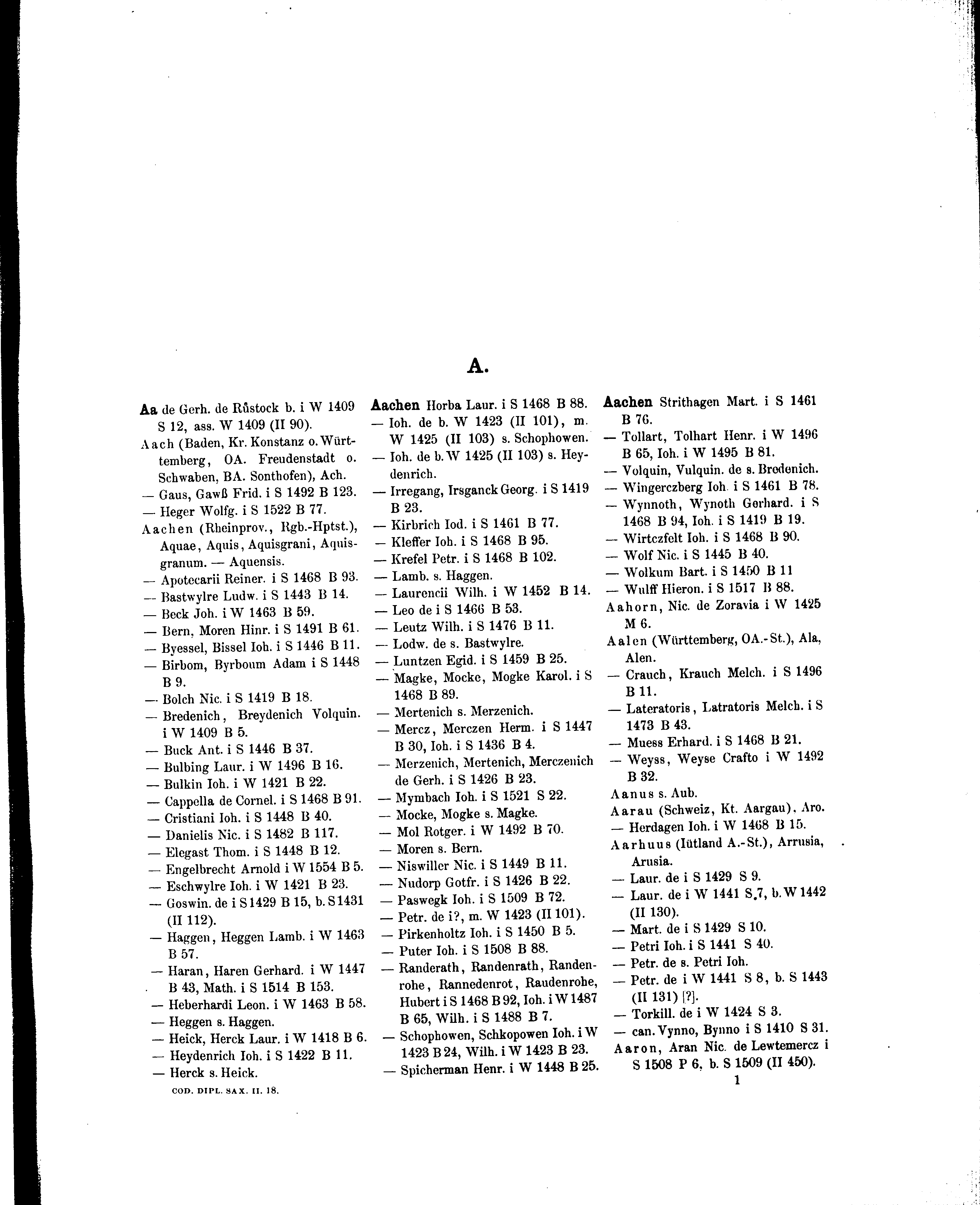 Historische Urkunde Seite 1 aus Band cds2_18