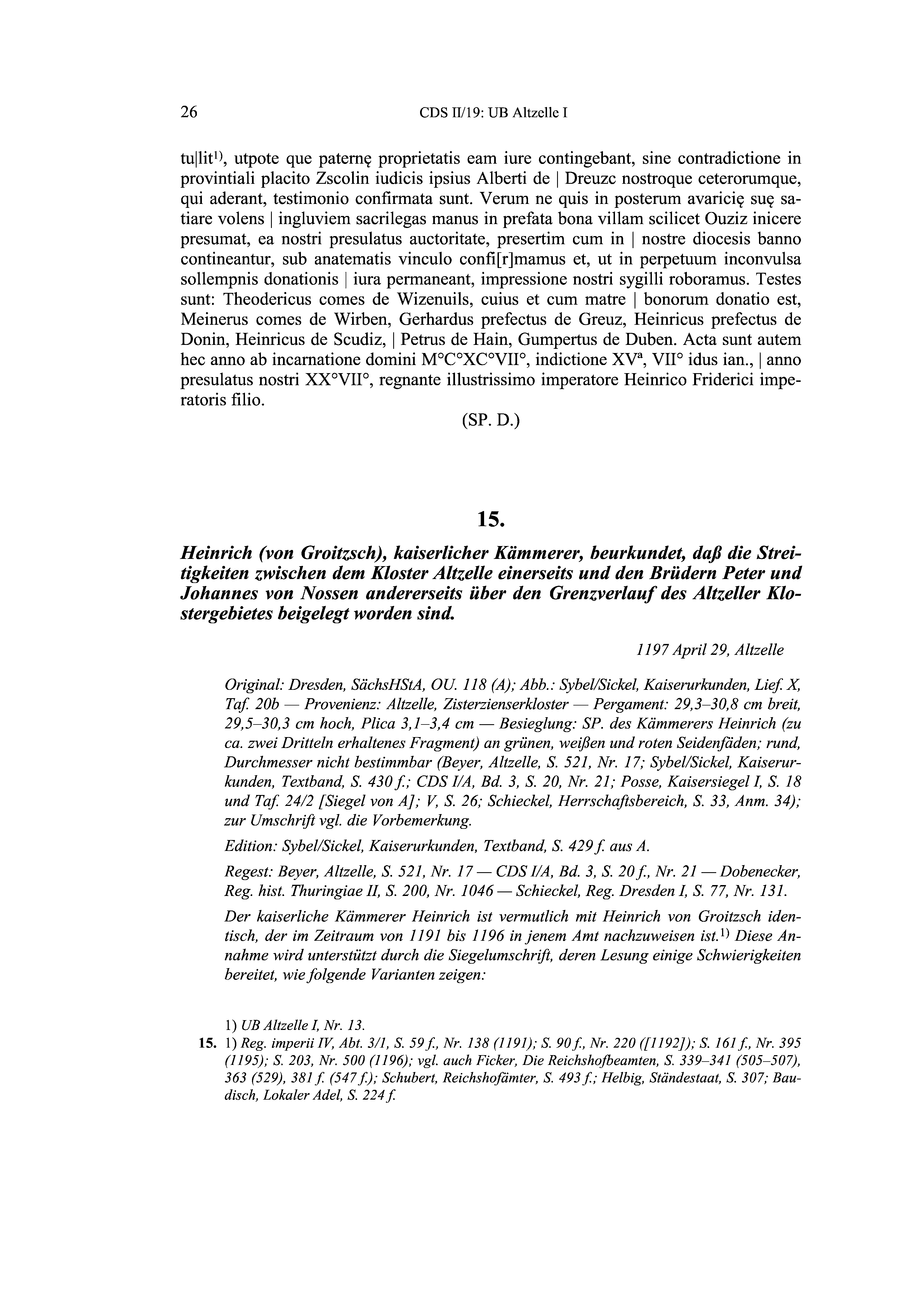 Historische Urkunde Seite 26 aus Band cds2_19