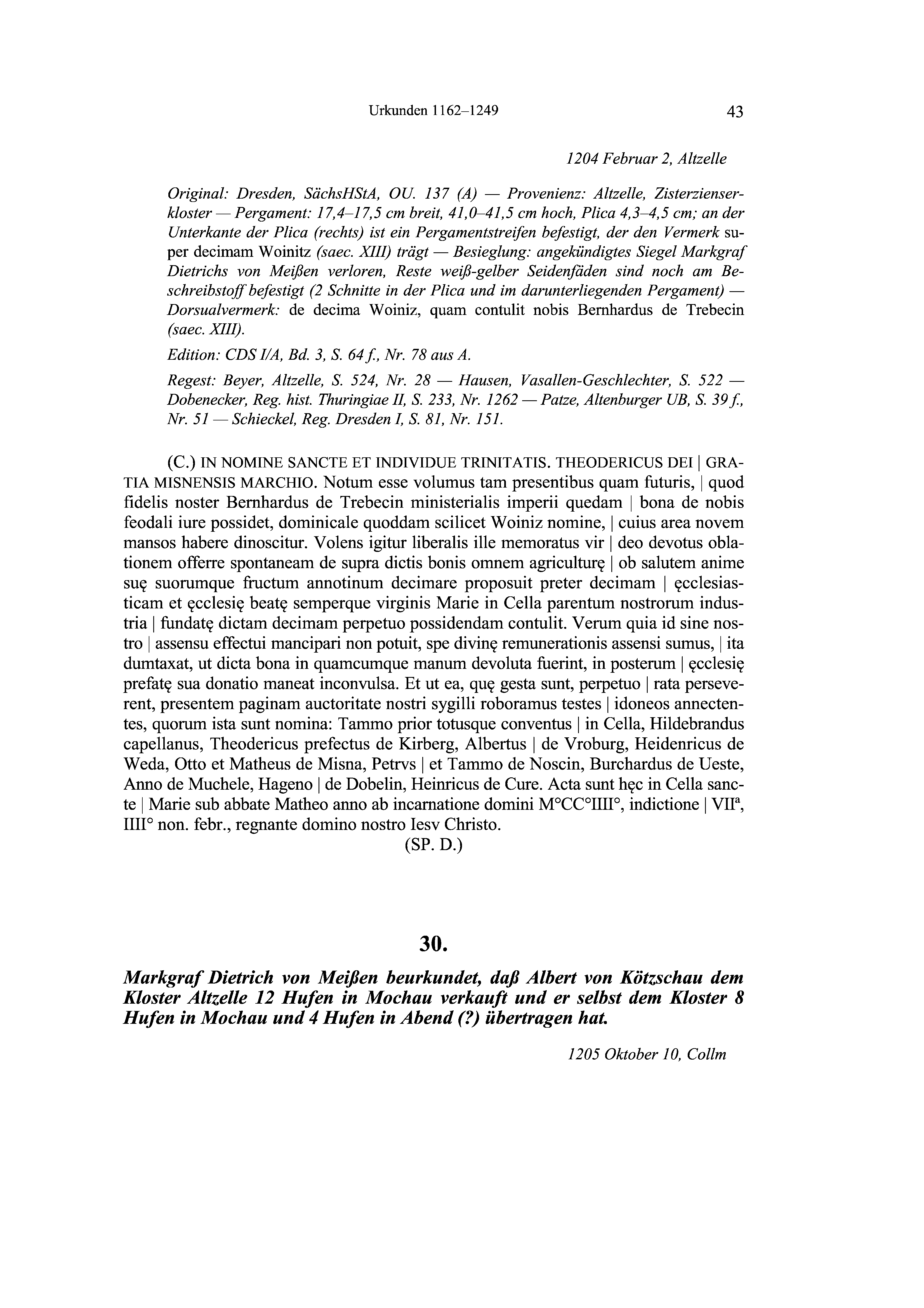 Historische Urkunde Seite 43 aus Band cds2_19