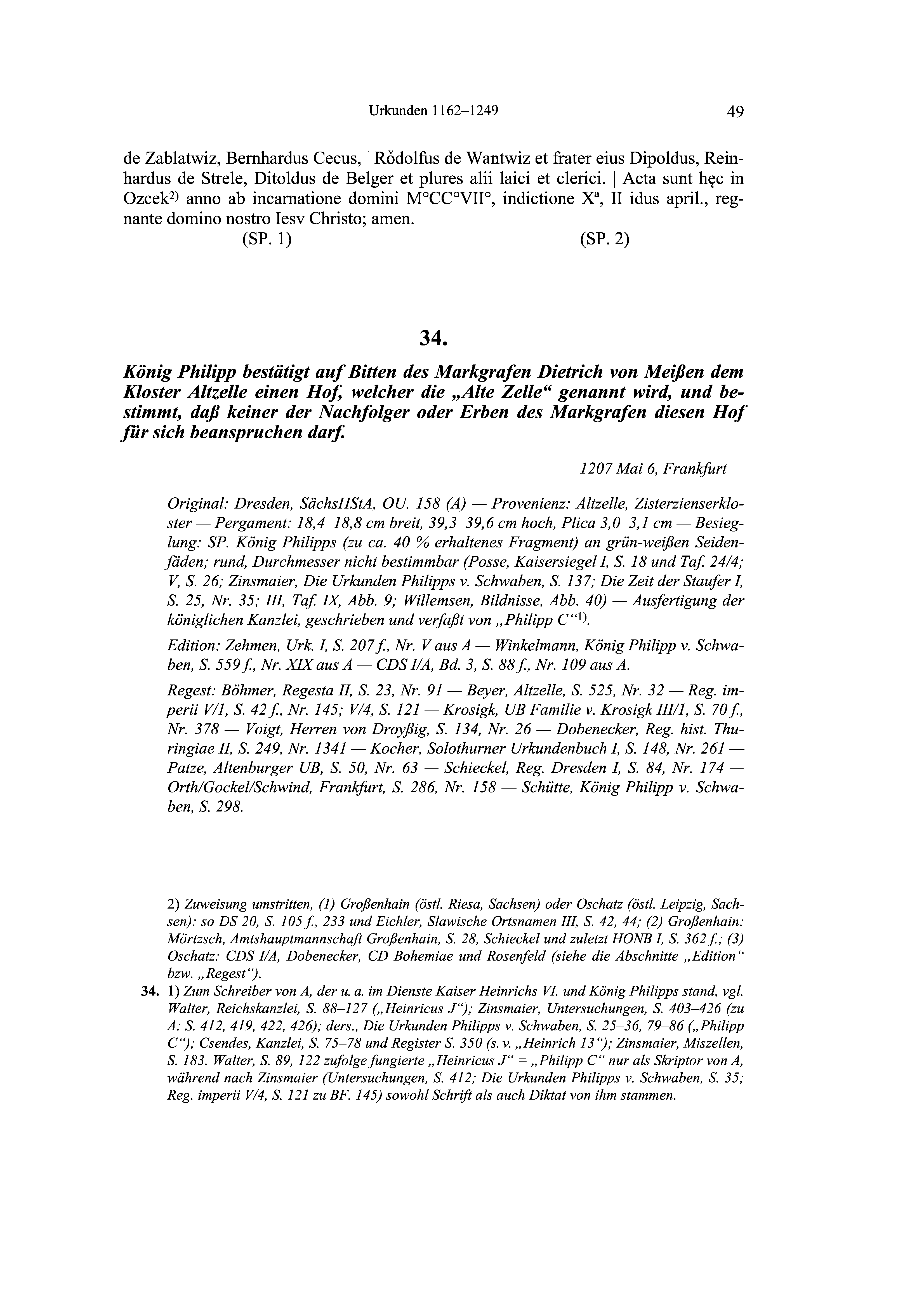 Historische Urkunde Seite 49 aus Band cds2_19