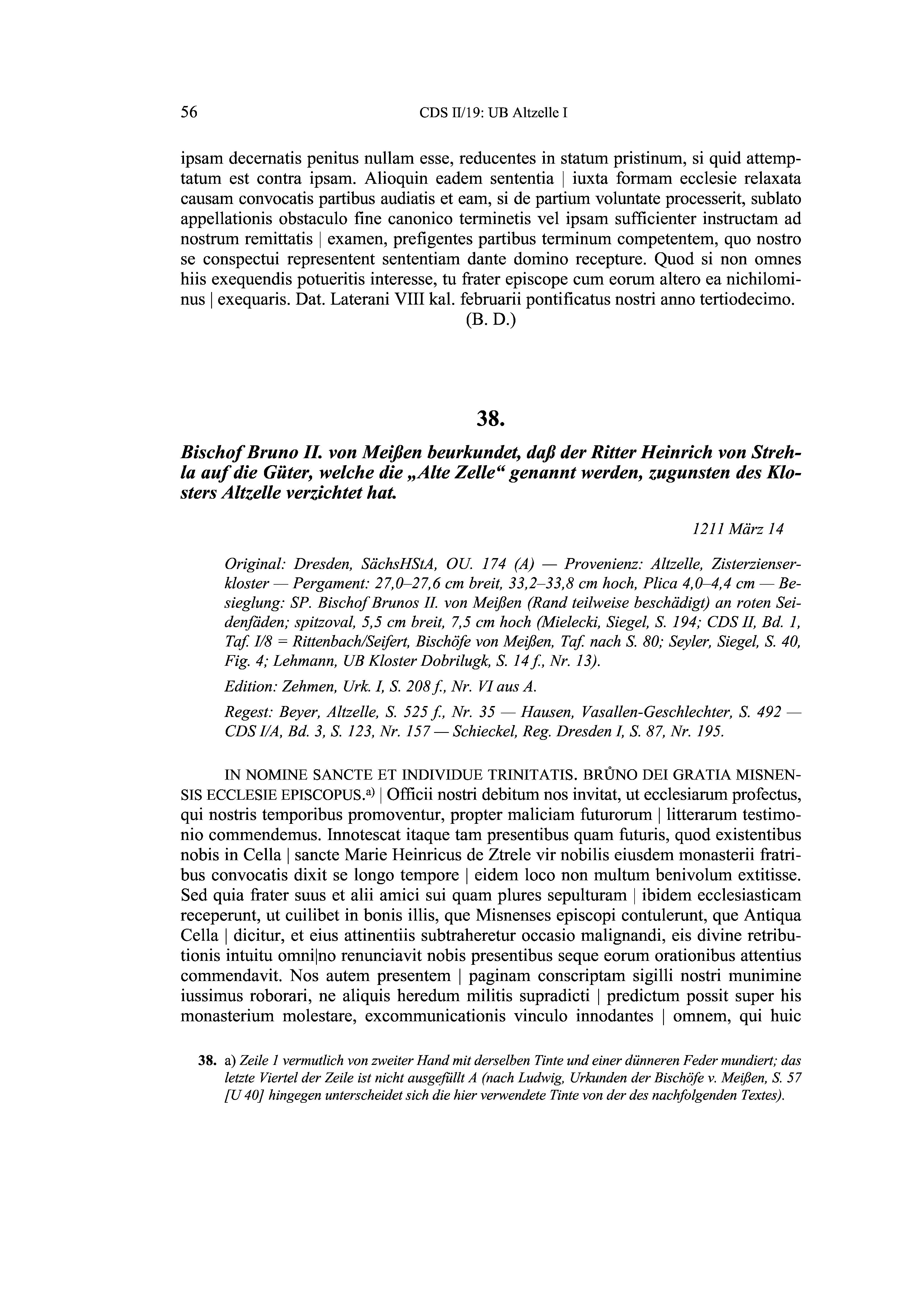 Historische Urkunde Seite 56 aus Band cds2_19