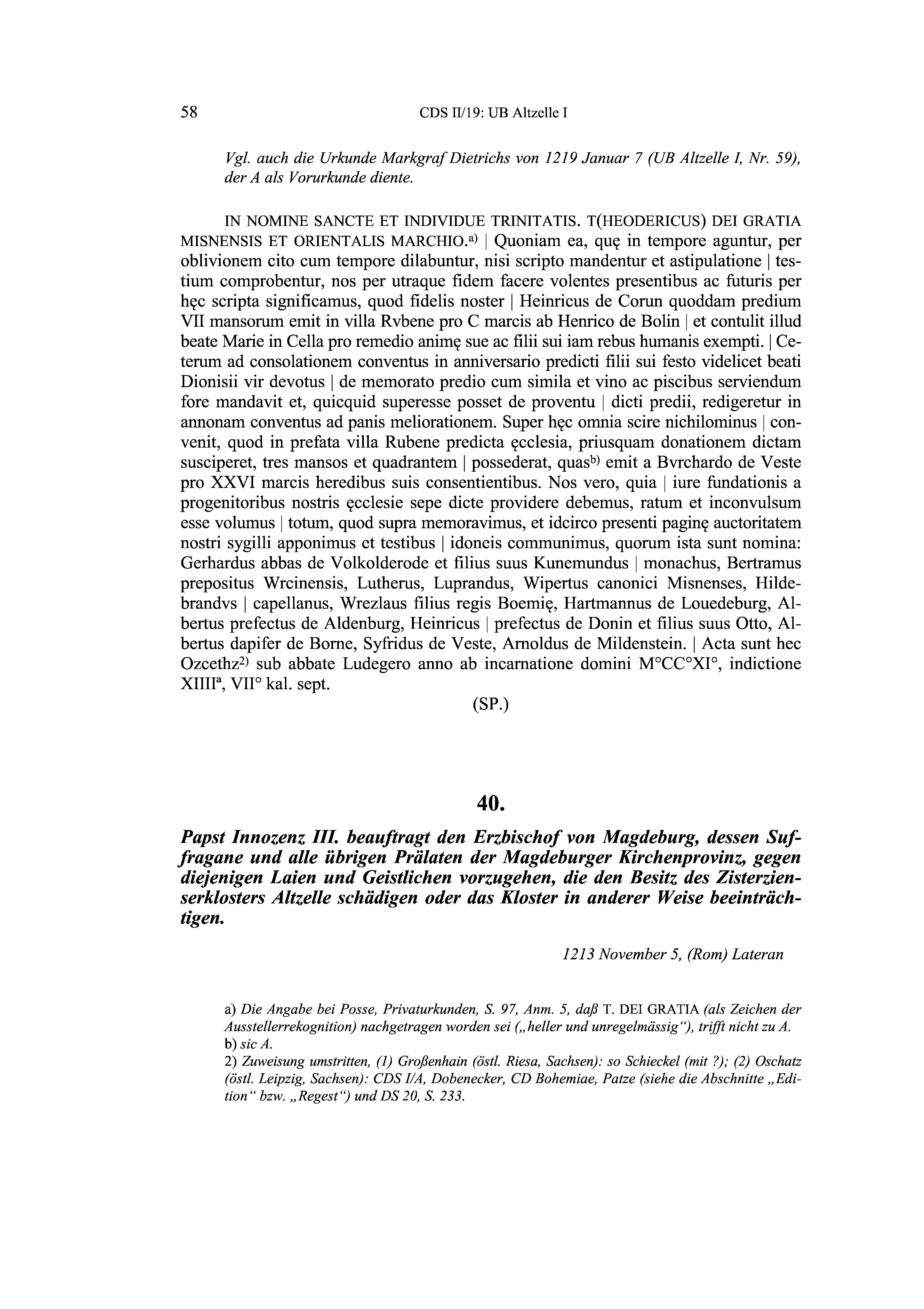 Historische Urkunde Seite 58 aus Band cds2_19