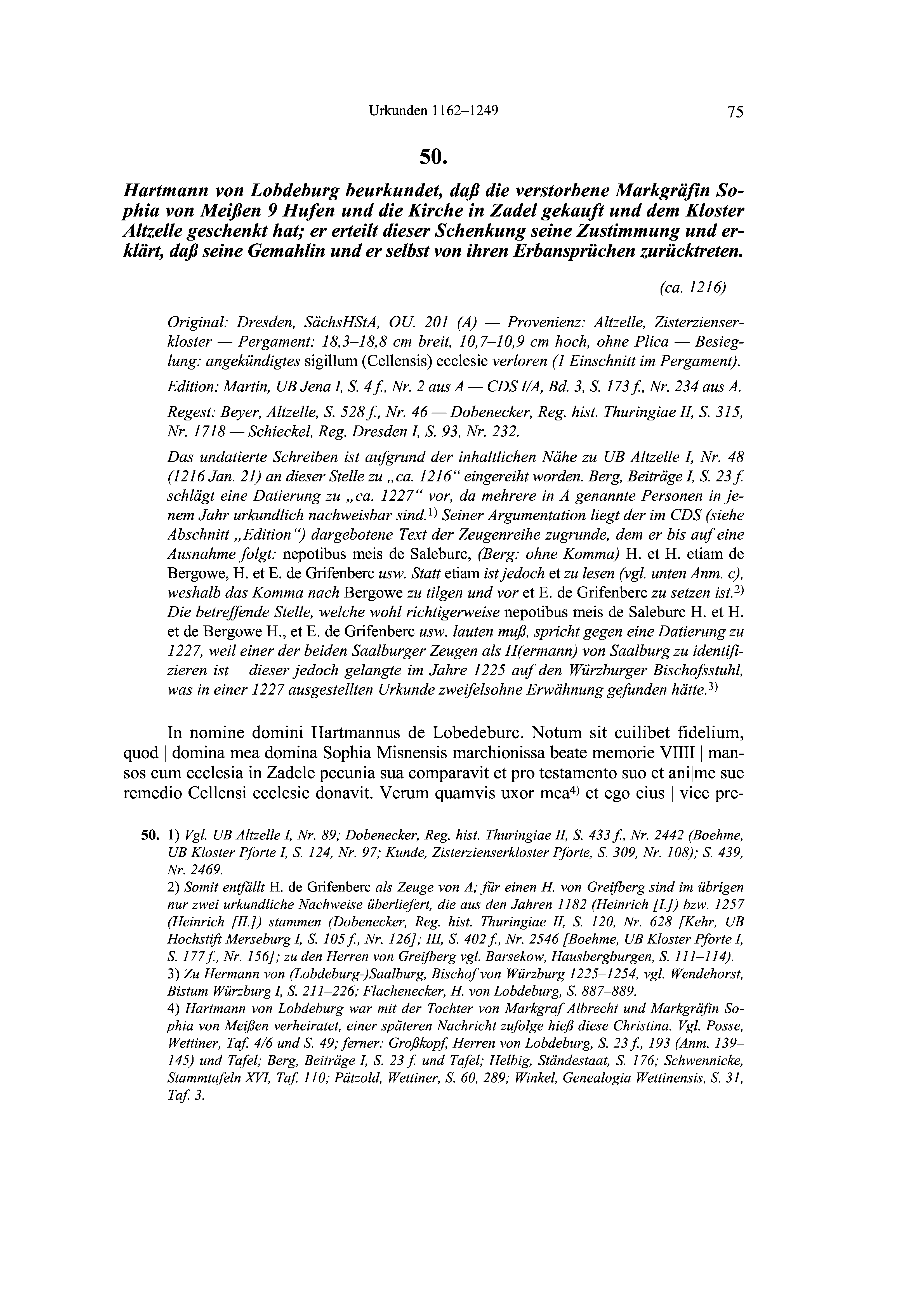 Historische Urkunde Seite 75 aus Band cds2_19