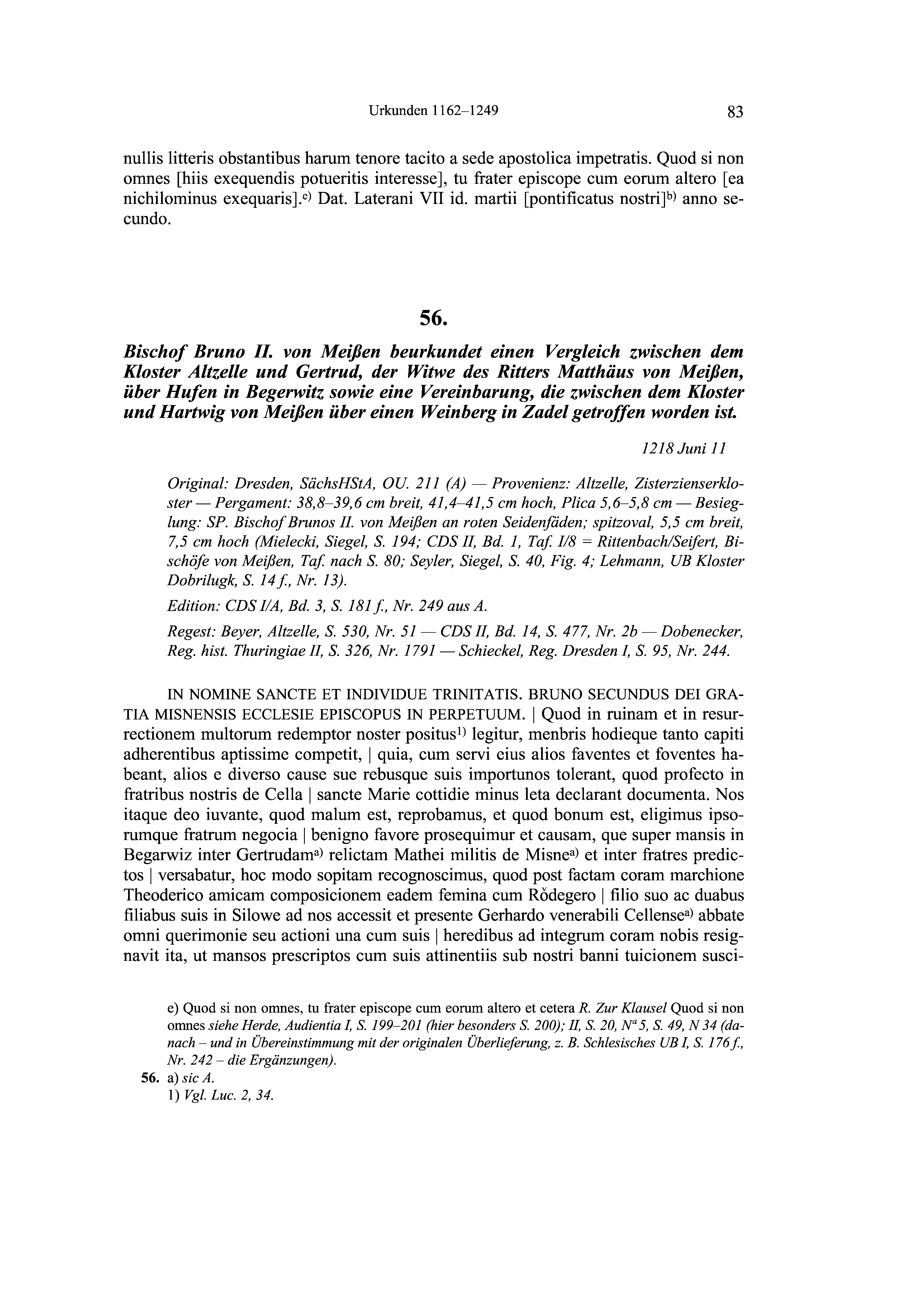 Historische Urkunde Seite 83 aus Band cds2_19