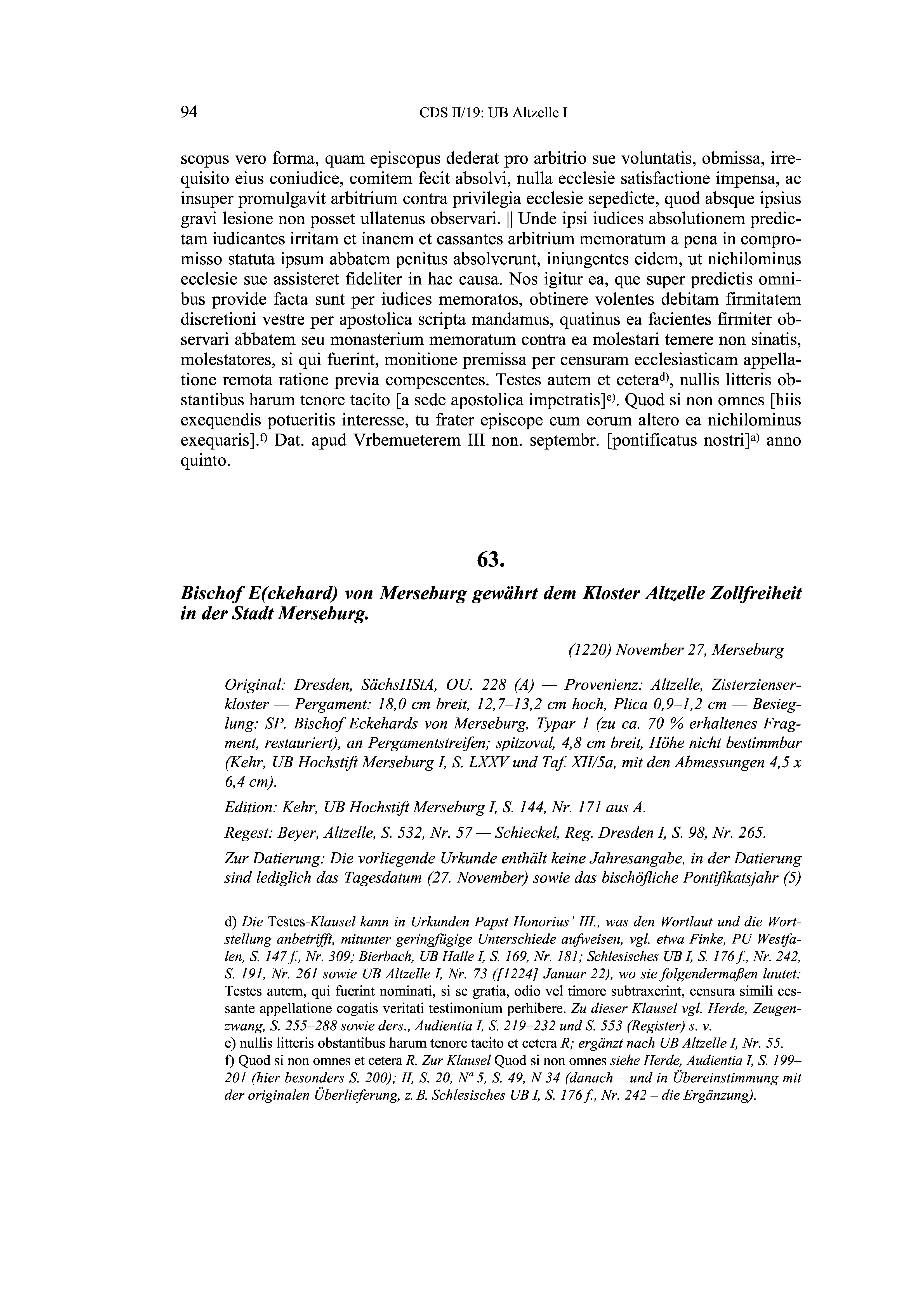 Historische Urkunde Seite 94 aus Band cds2_19