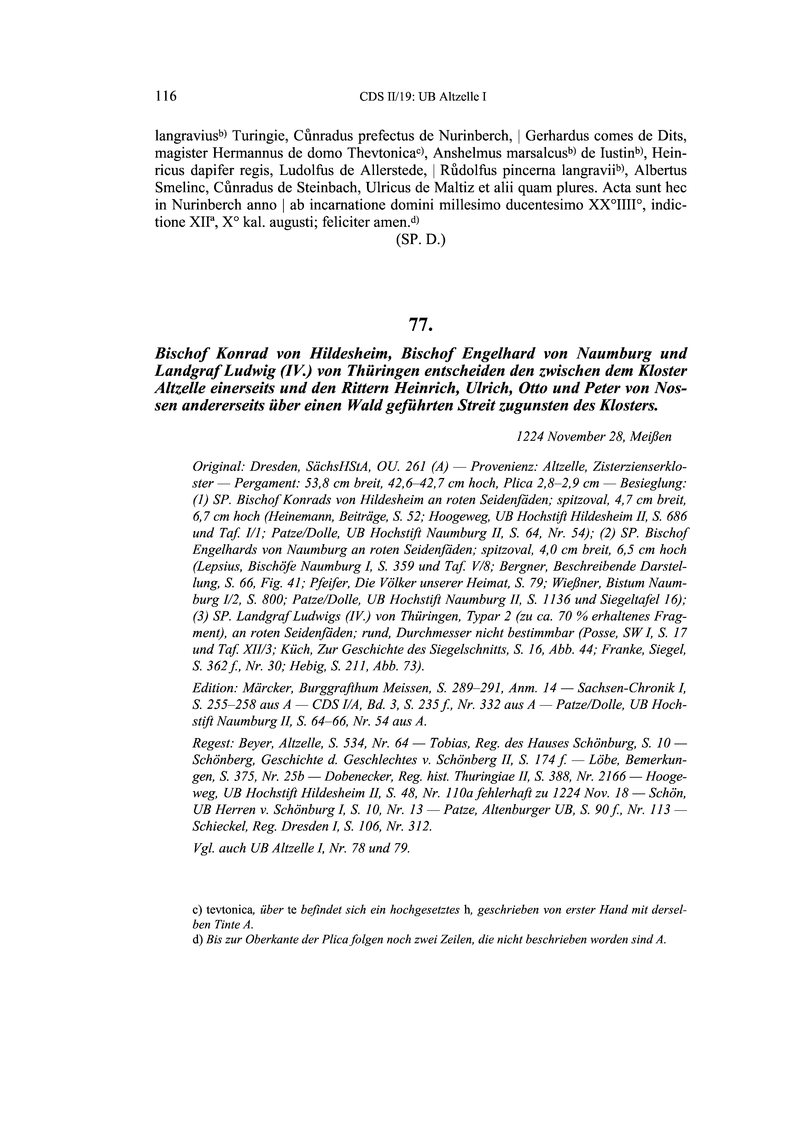 Historische Urkunde Seite 116 aus Band cds2_19
