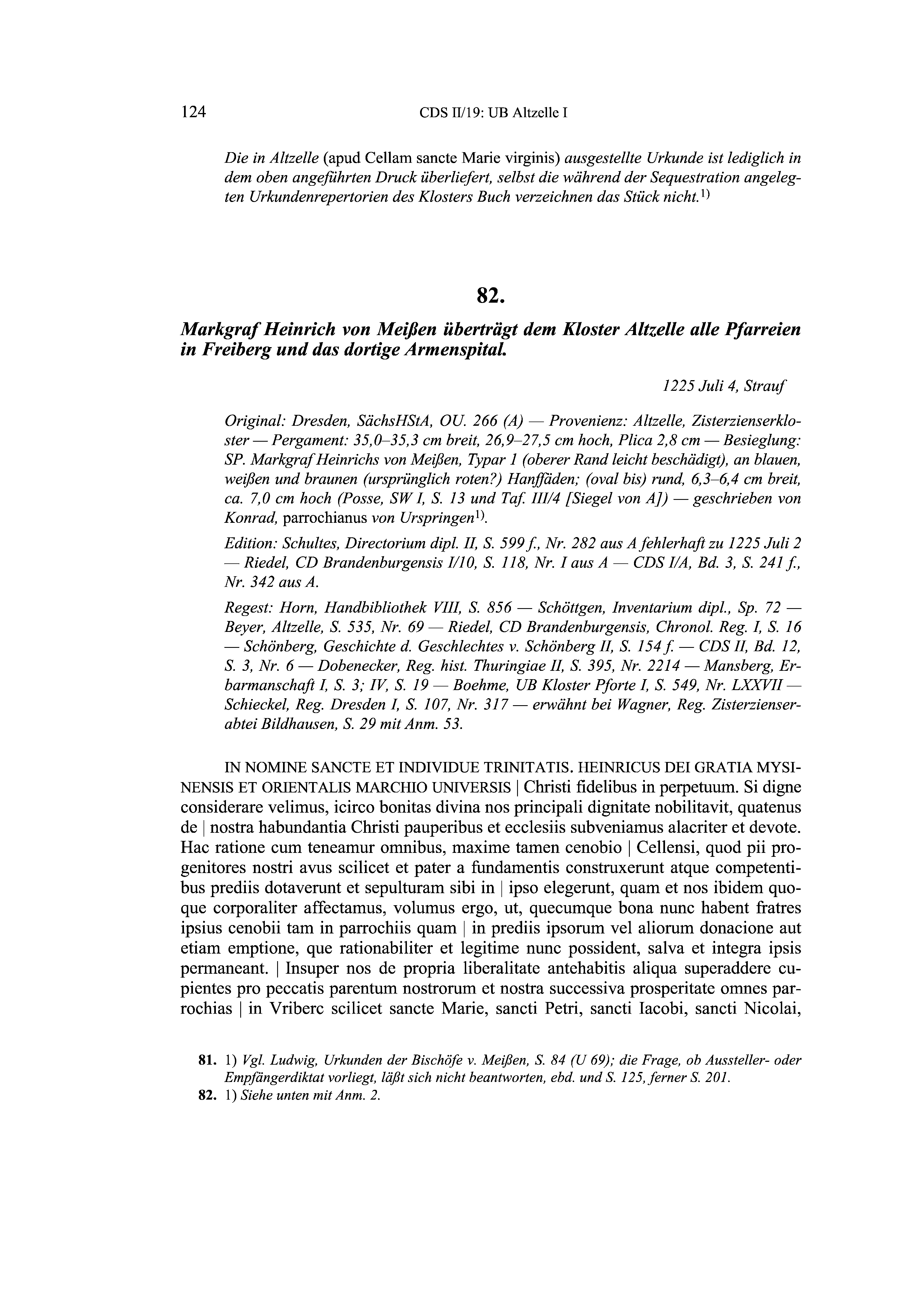 Historische Urkunde Seite 124 aus Band cds2_19