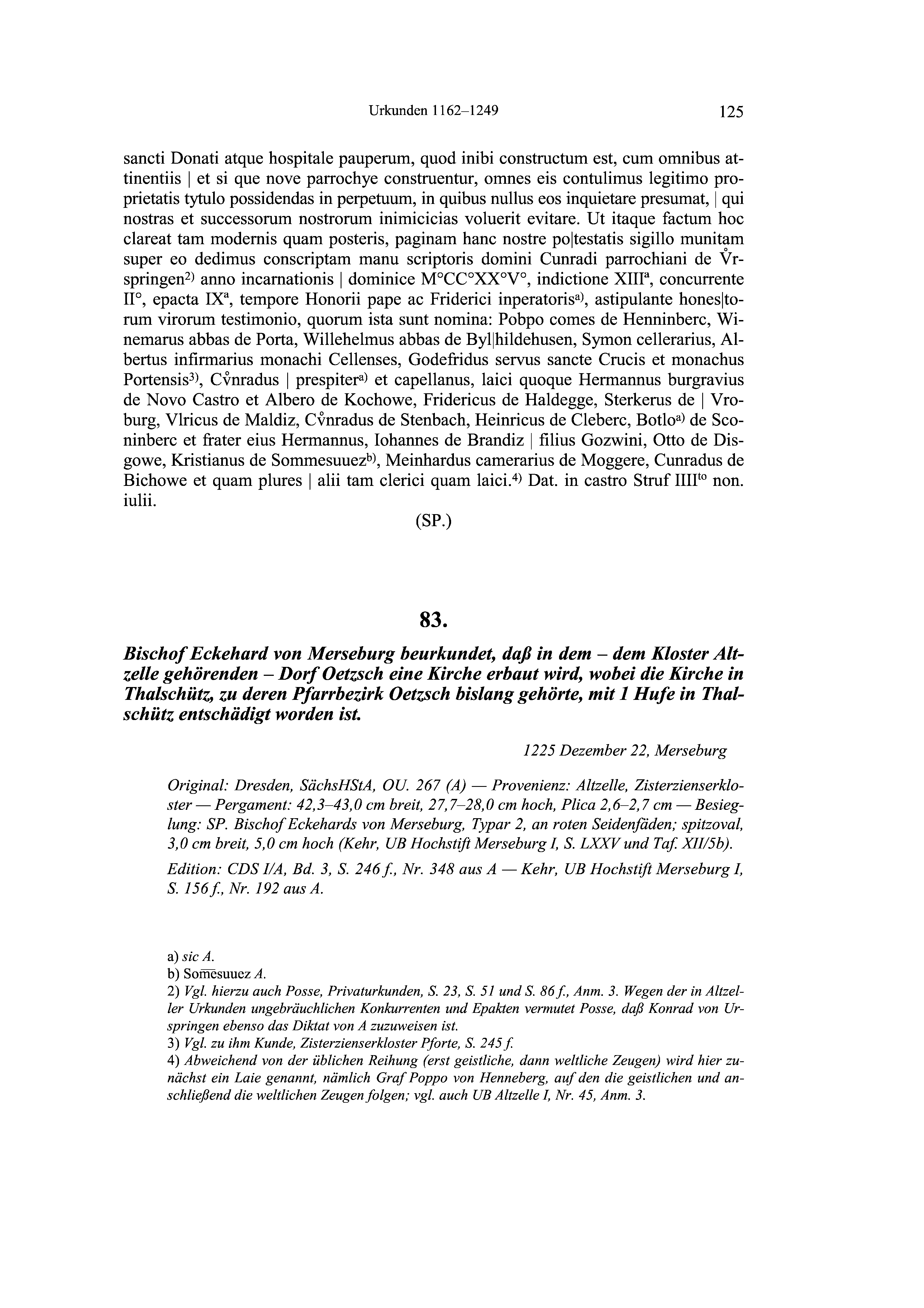 Historische Urkunde Seite 125 aus Band cds2_19