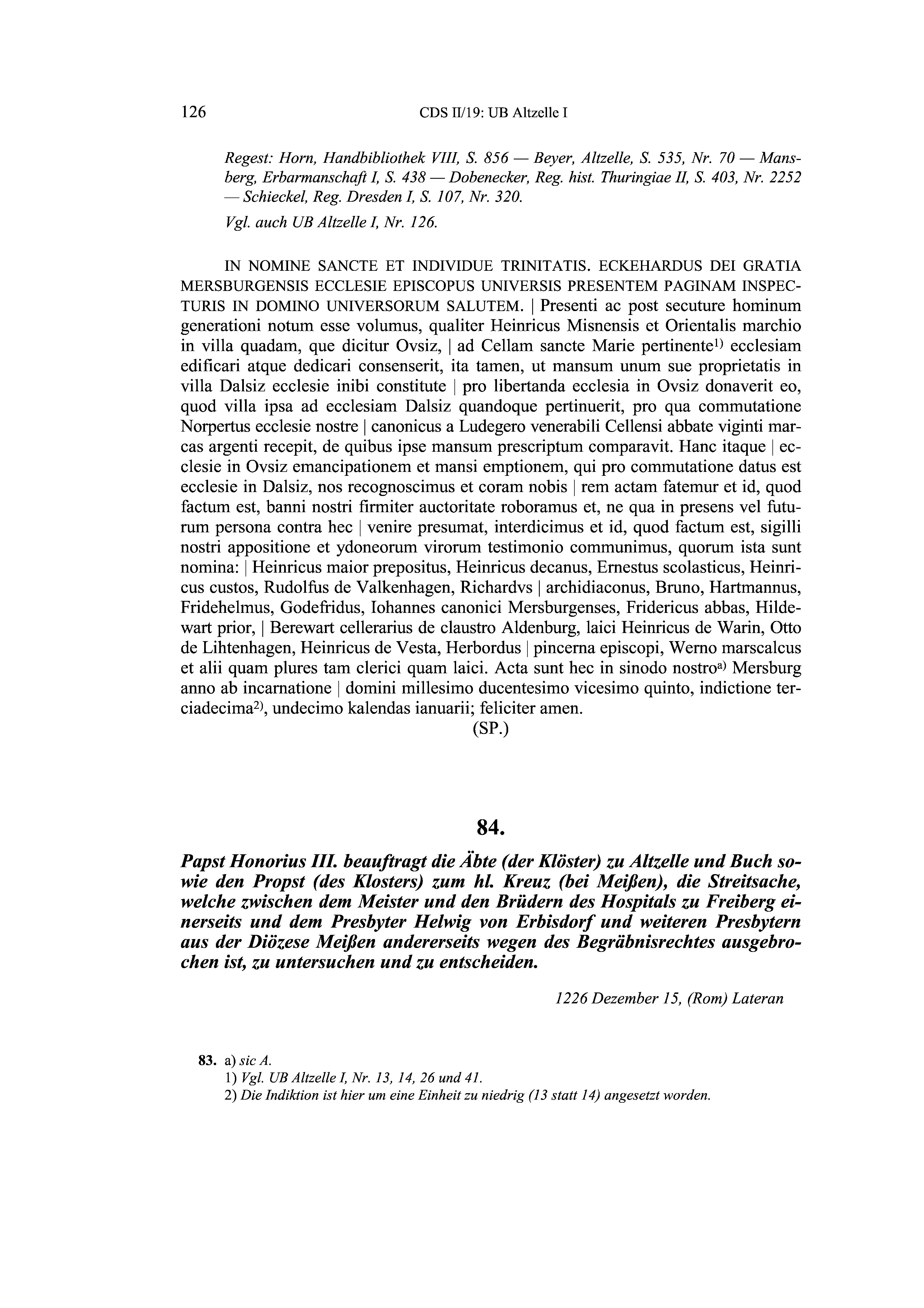 Historische Urkunde Seite 126 aus Band cds2_19