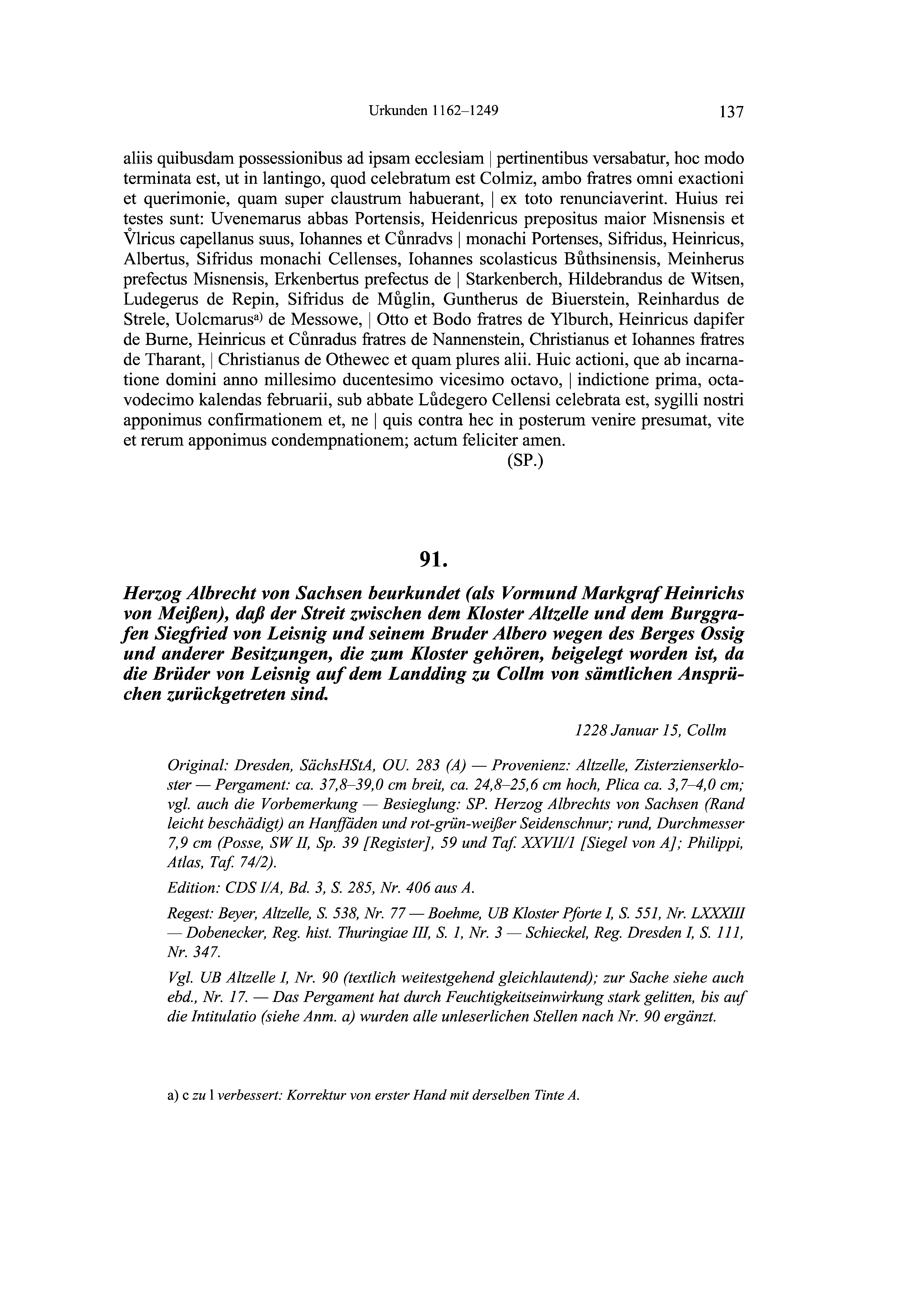 Historische Urkunde Seite 137 aus Band cds2_19