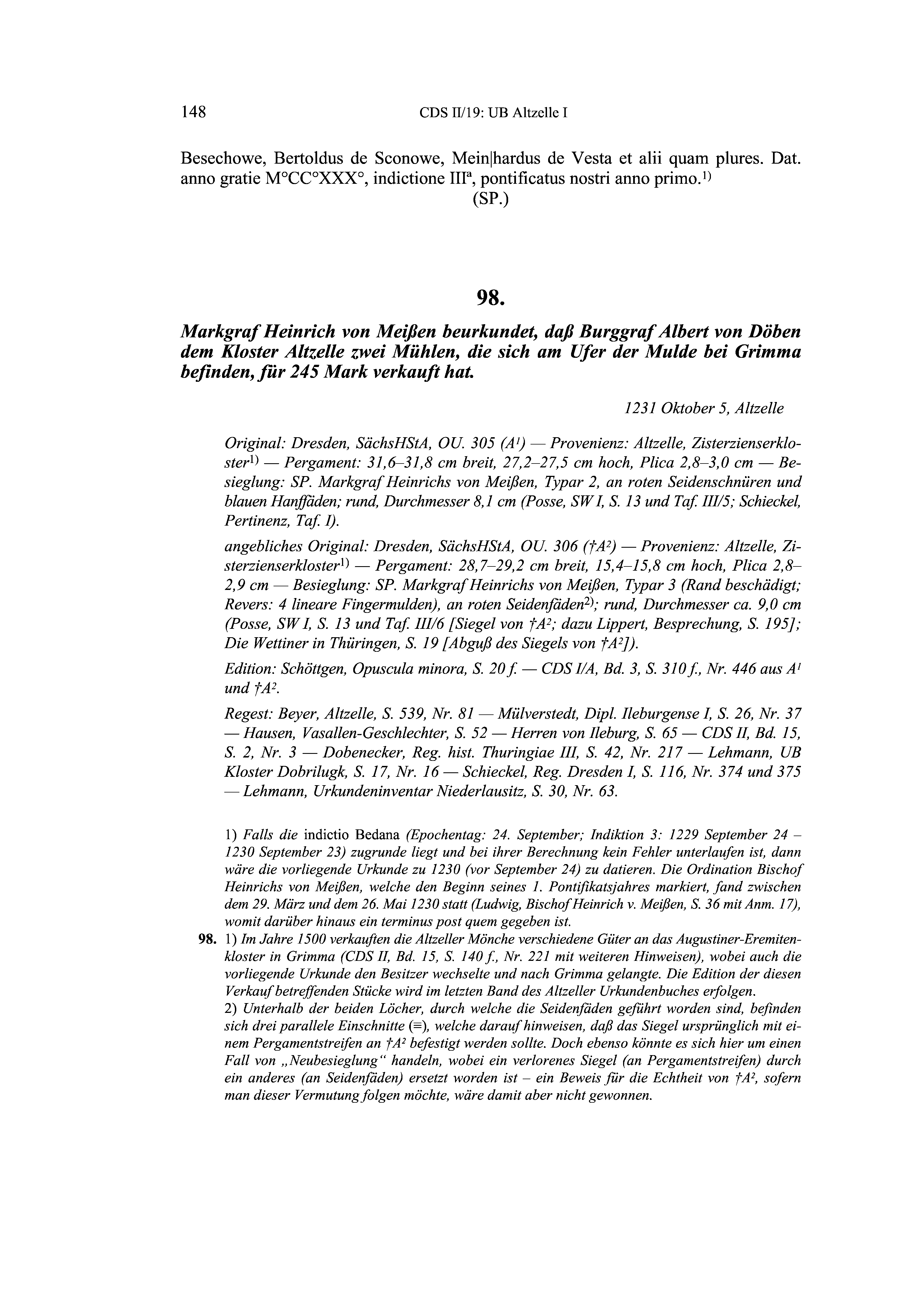 Historische Urkunde Seite 148 aus Band cds2_19