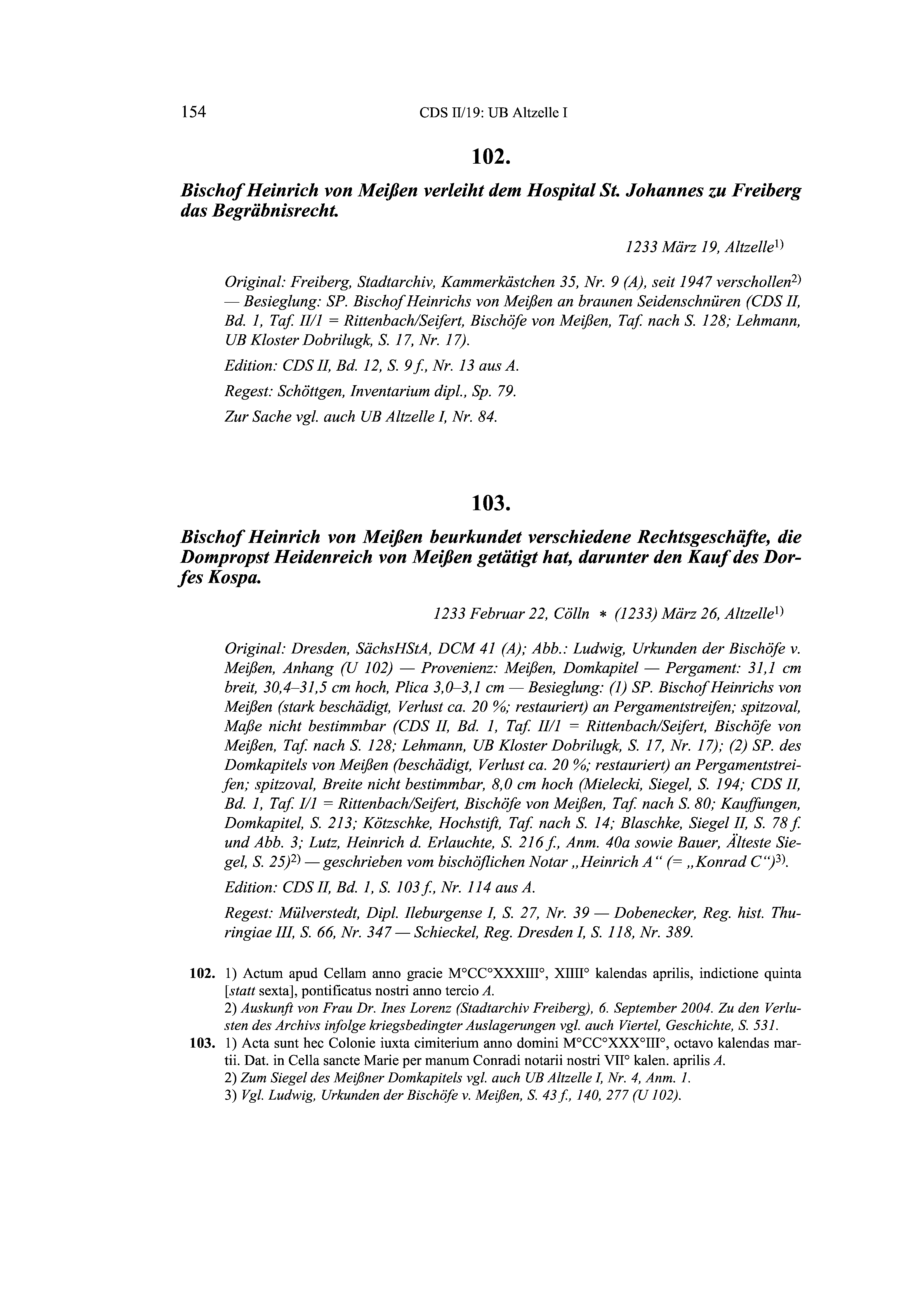 Historische Urkunde Seite 154 aus Band cds2_19