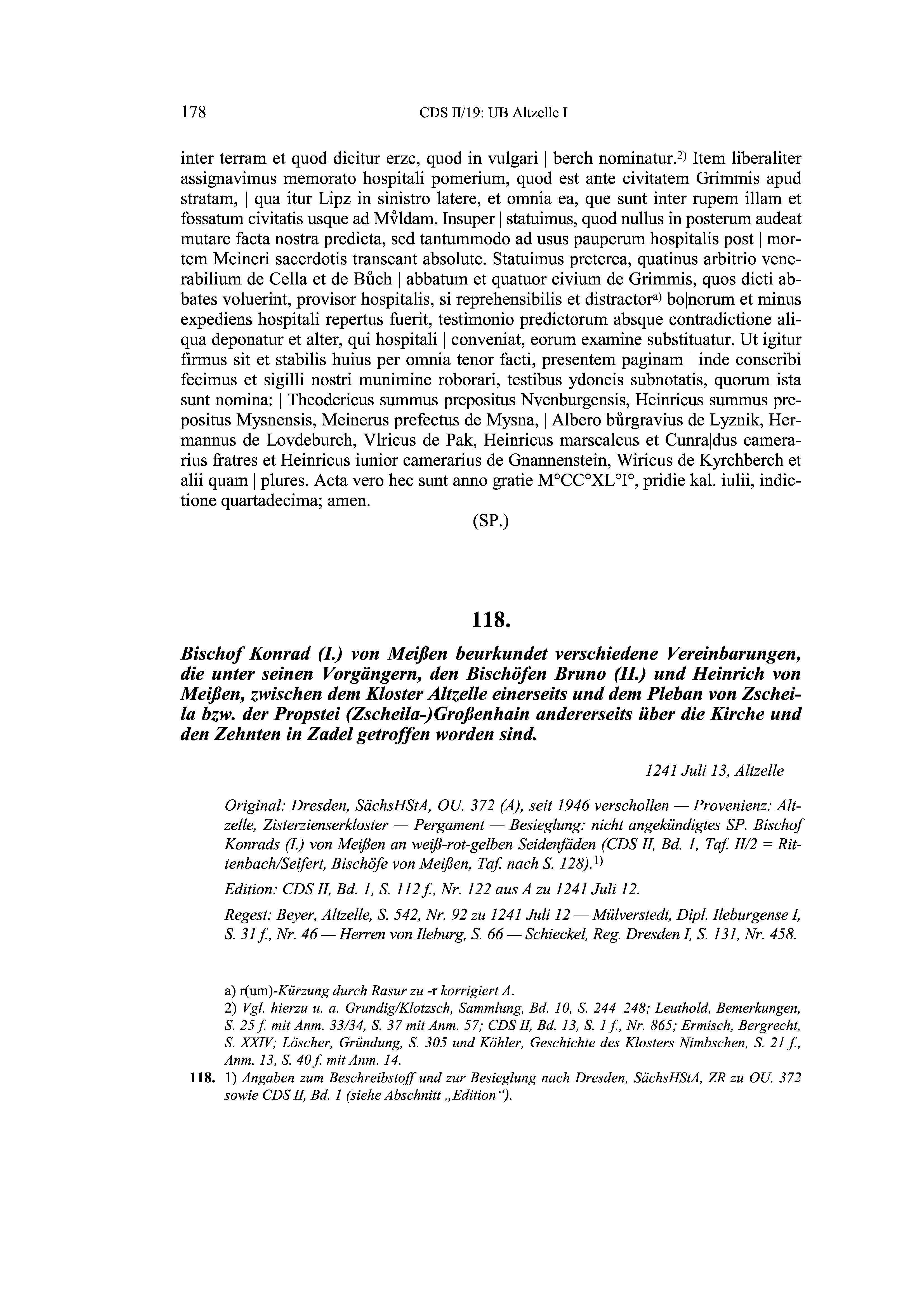 Historische Urkunde Seite 178 aus Band cds2_19