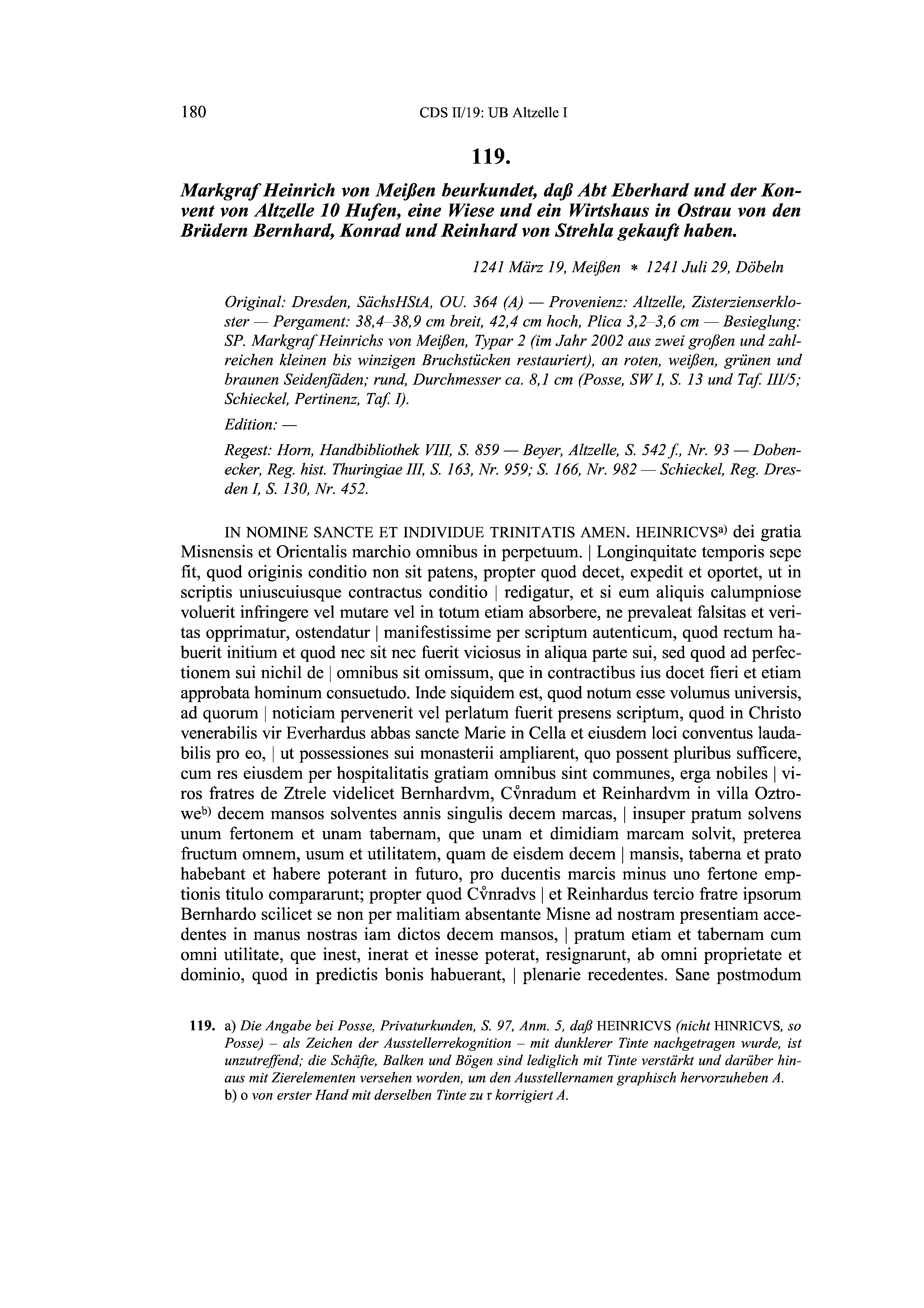 Historische Urkunde Seite 180 aus Band cds2_19