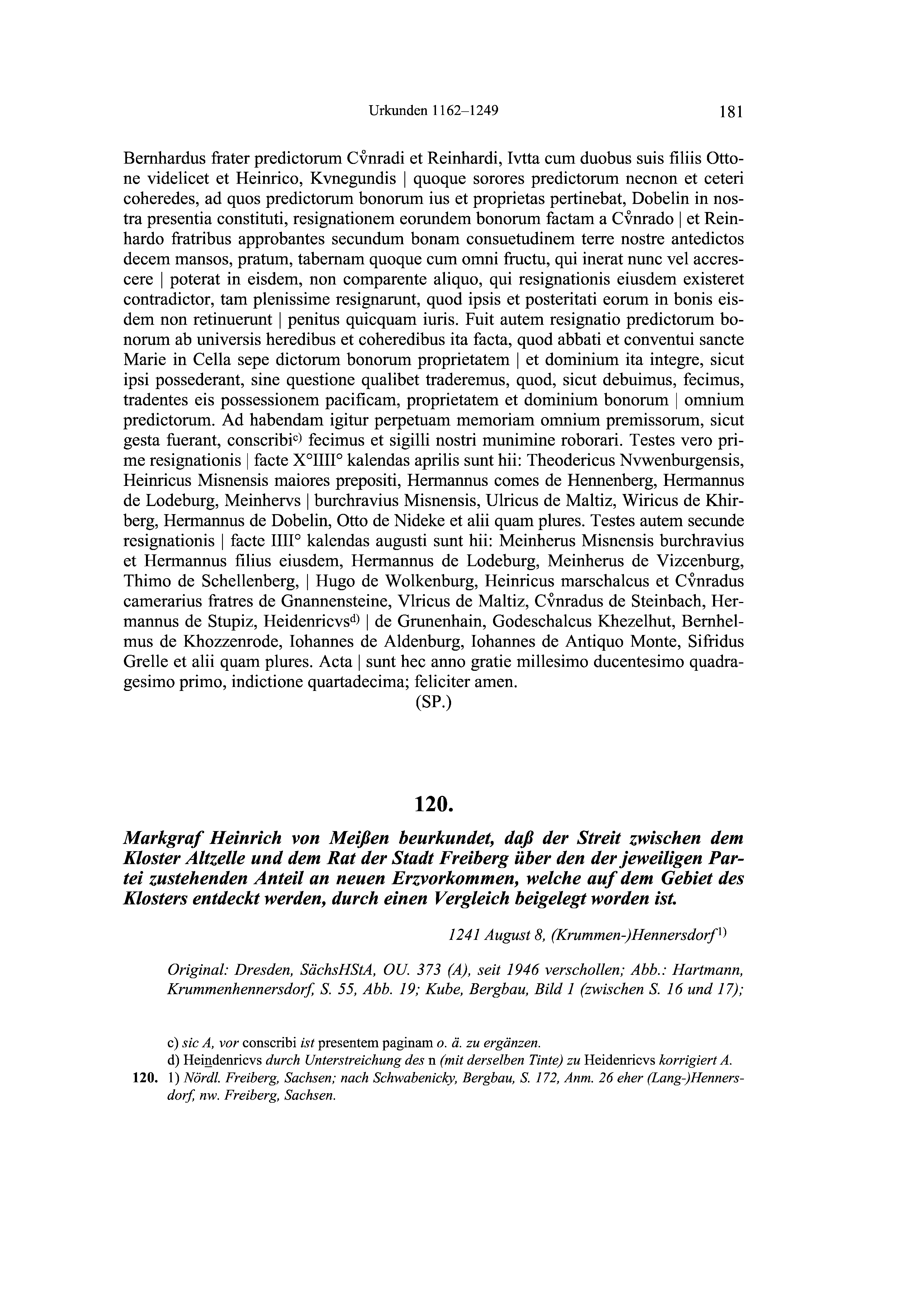 Historische Urkunde Seite 181 aus Band cds2_19