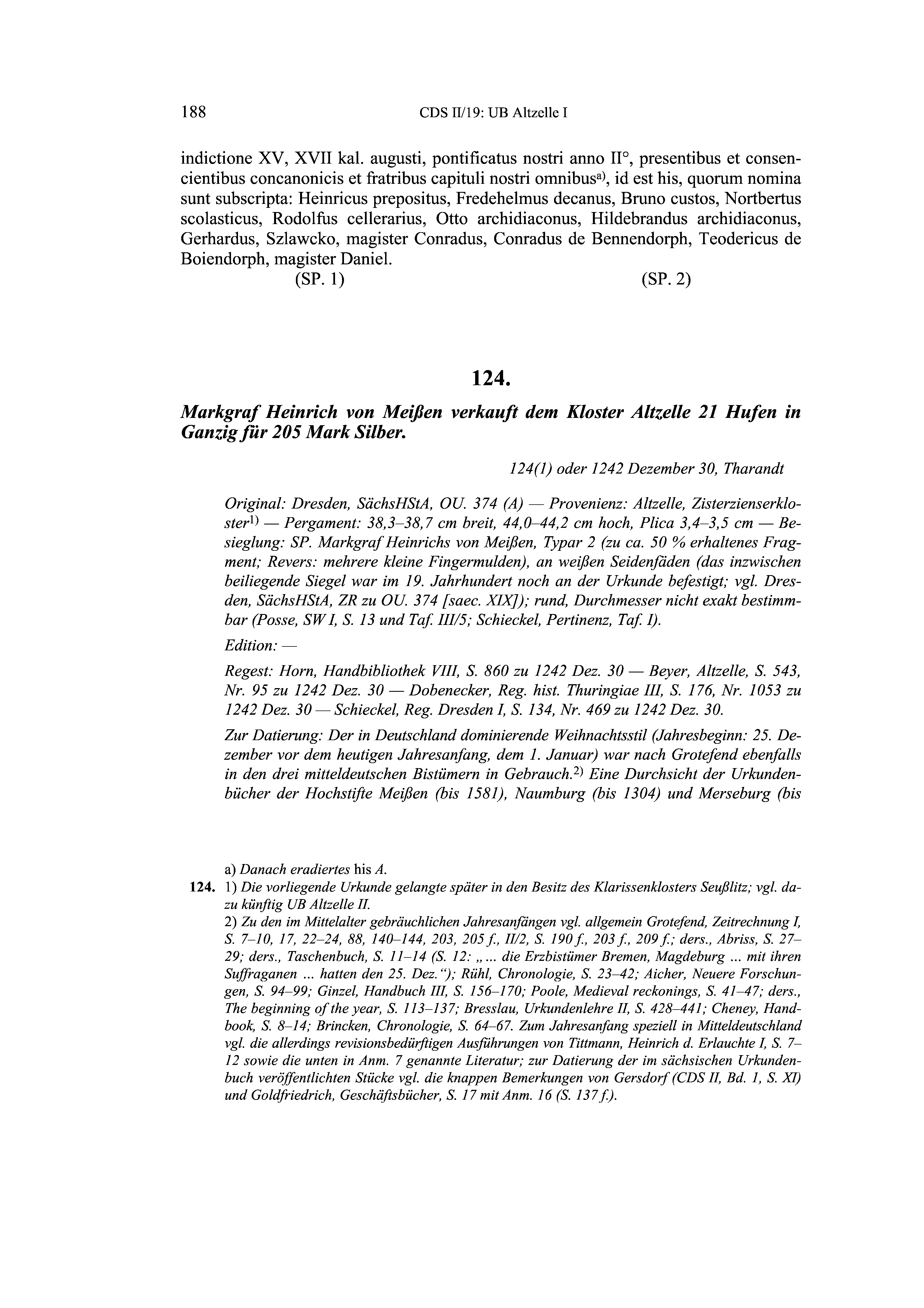 Historische Urkunde Seite 188 aus Band cds2_19
