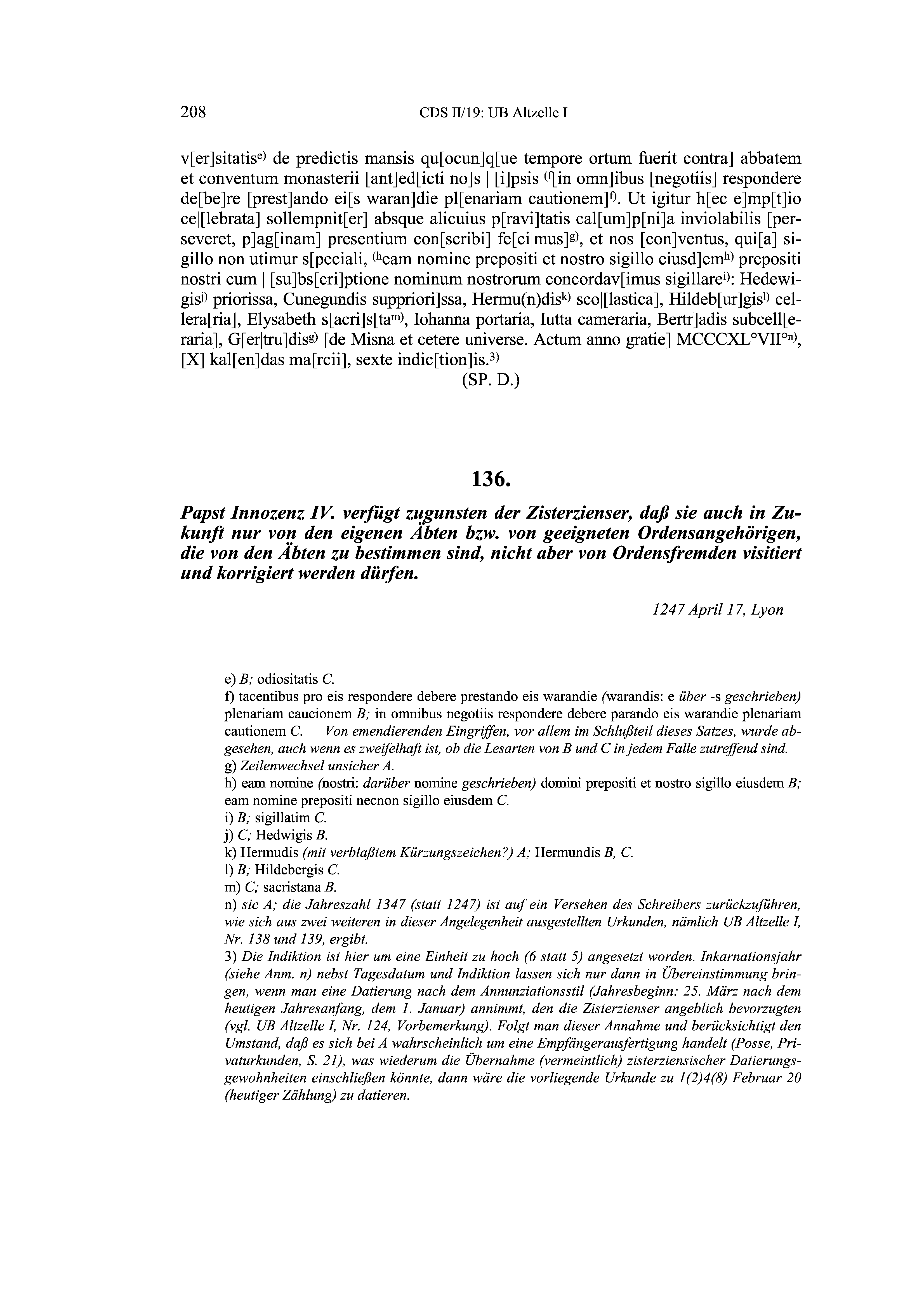 Historische Urkunde Seite 208 aus Band cds2_19