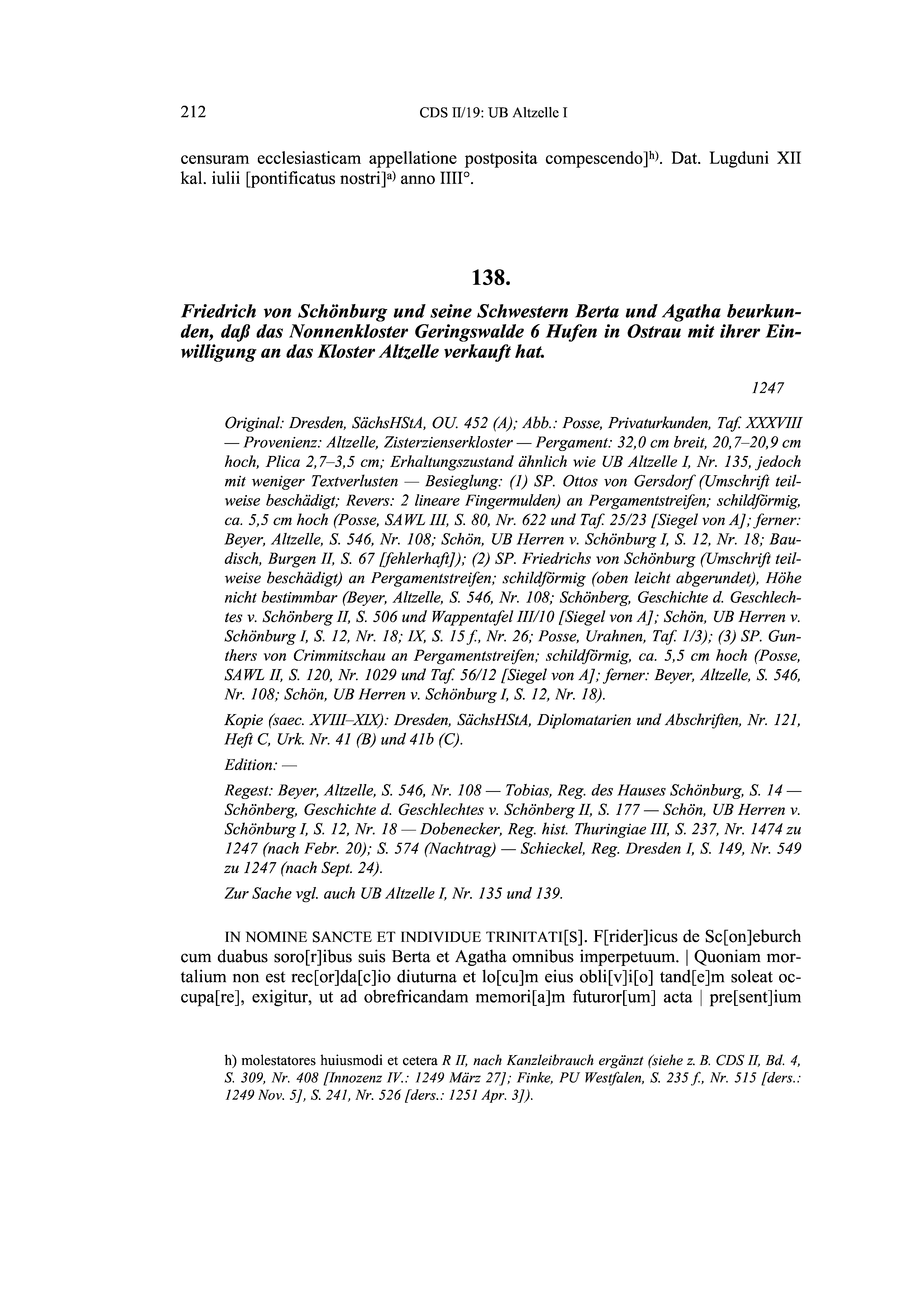 Historische Urkunde Seite 212 aus Band cds2_19