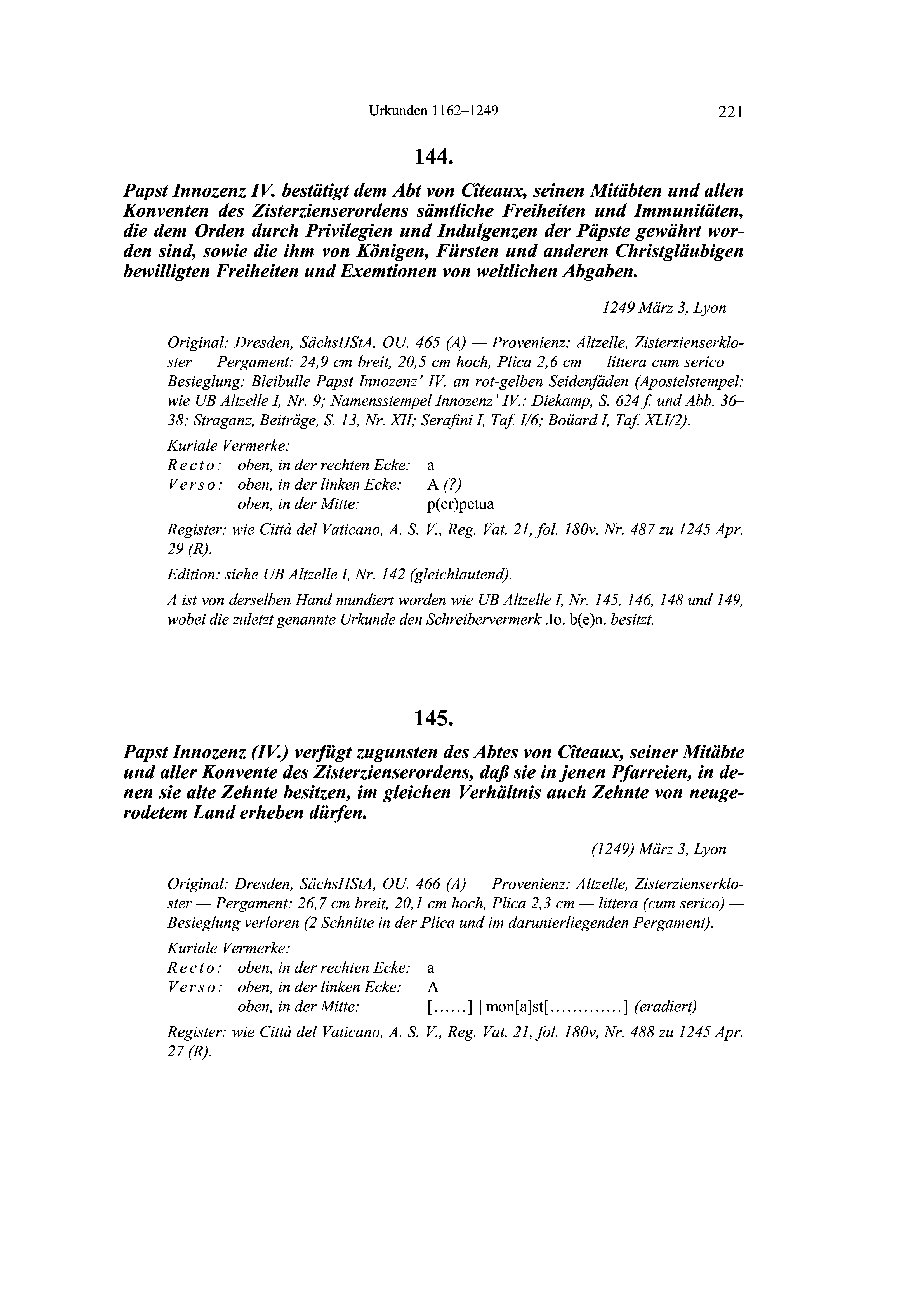 Historische Urkunde Seite 221 aus Band cds2_19