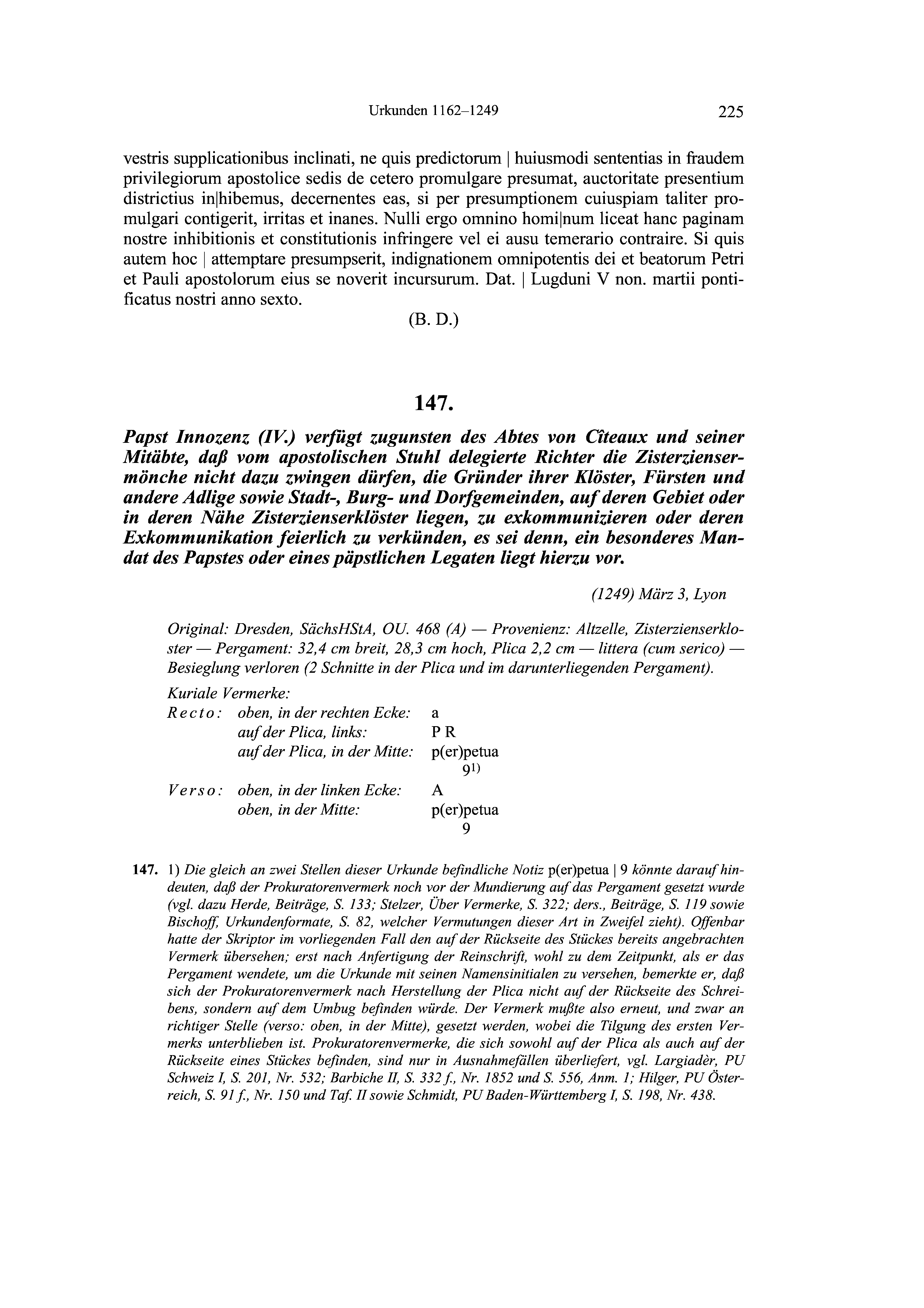 Historische Urkunde Seite 225 aus Band cds2_19