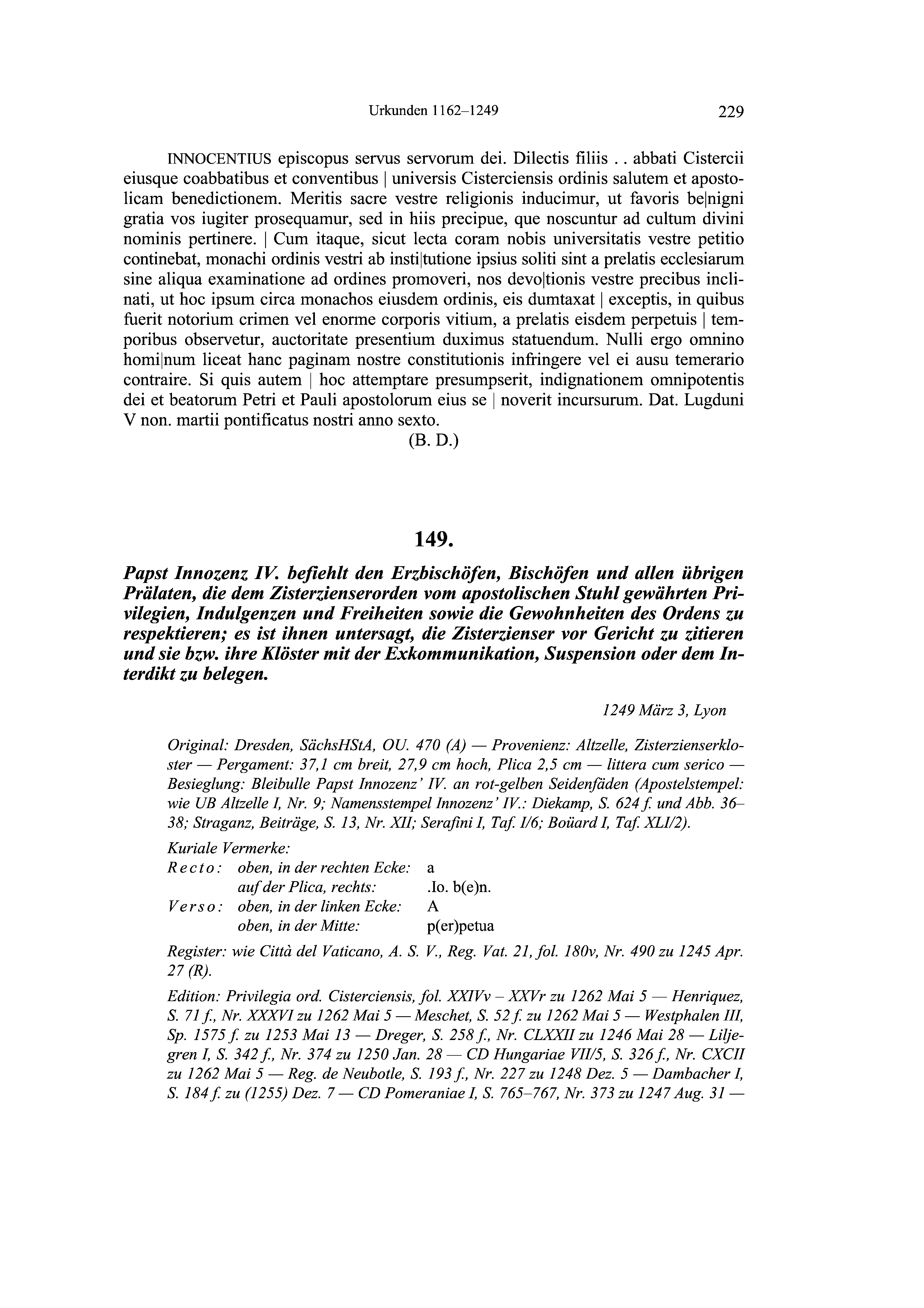 Historische Urkunde Seite 229 aus Band cds2_19