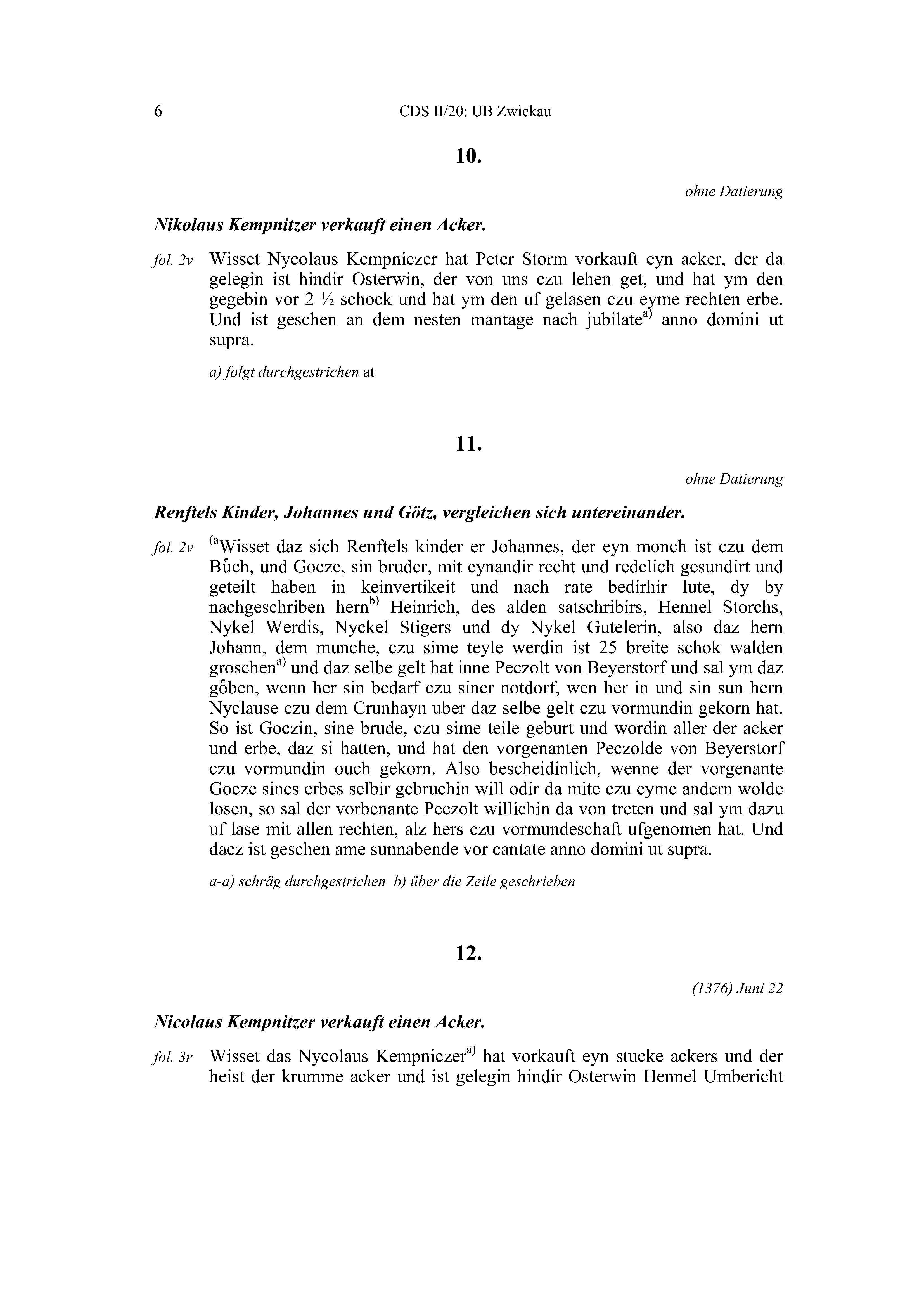 Historische Urkunde Seite 6 aus Band cds2_20