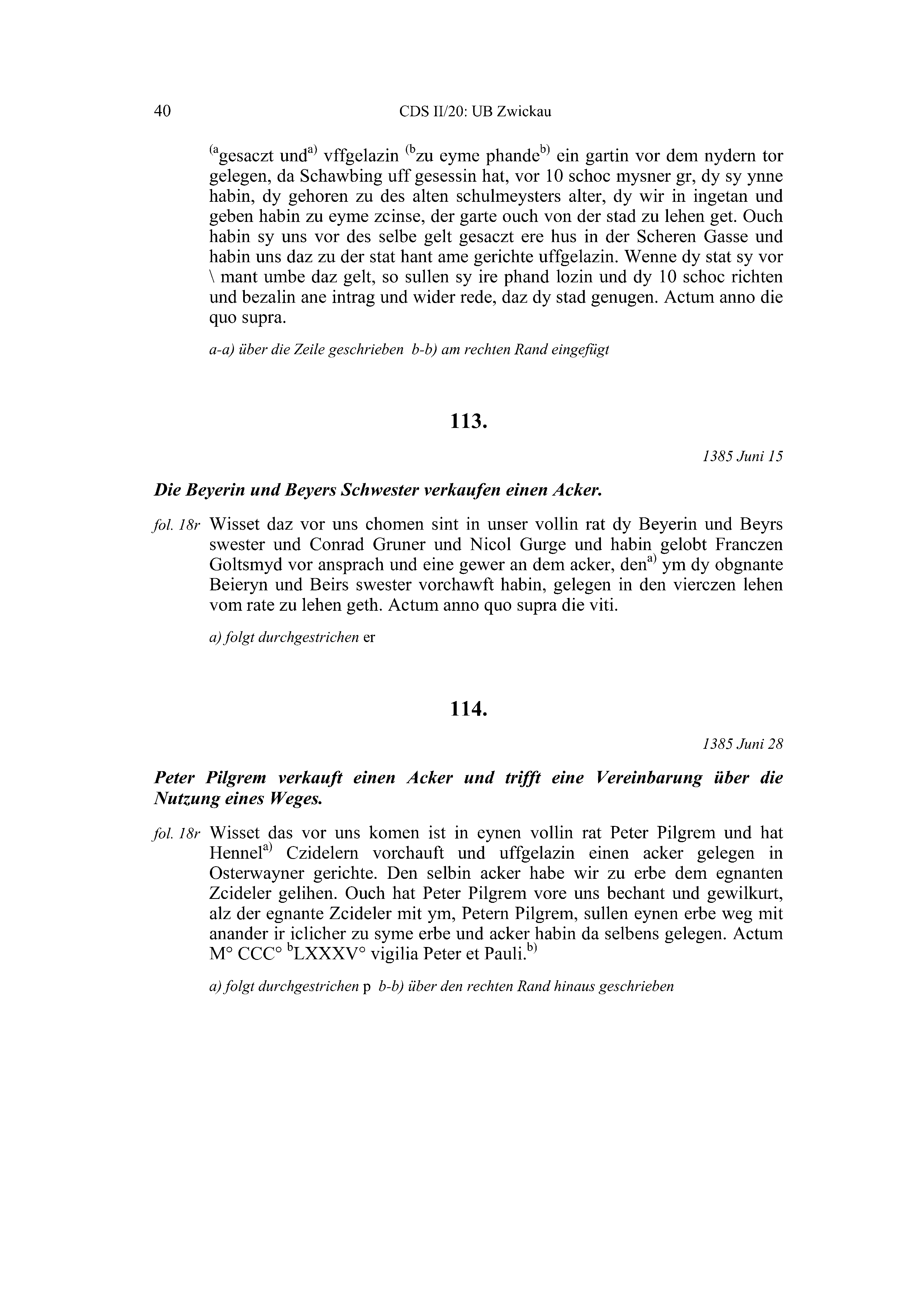 Historische Urkunde Seite 40 aus Band cds2_20