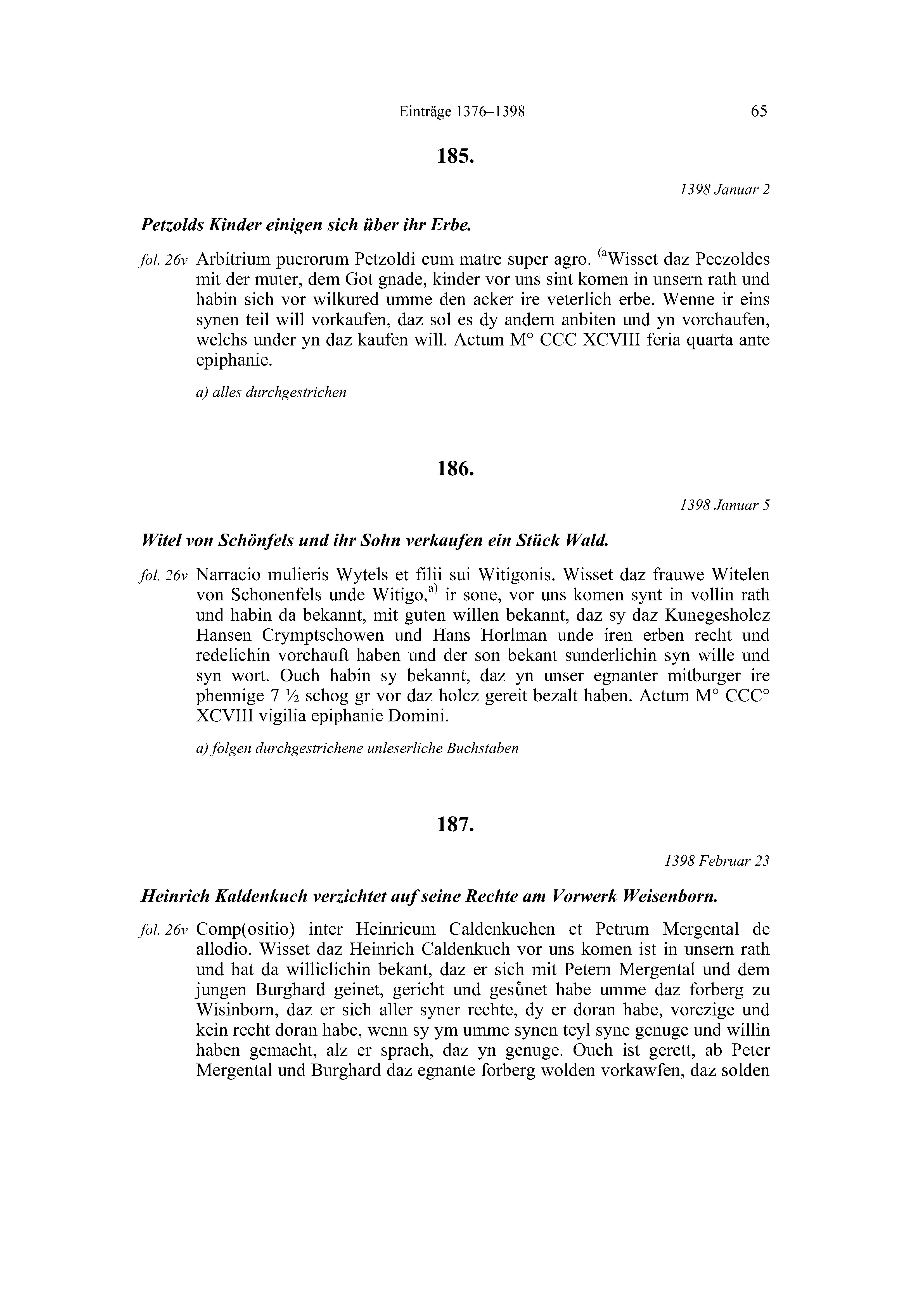Historische Urkunde Seite 65 aus Band cds2_20