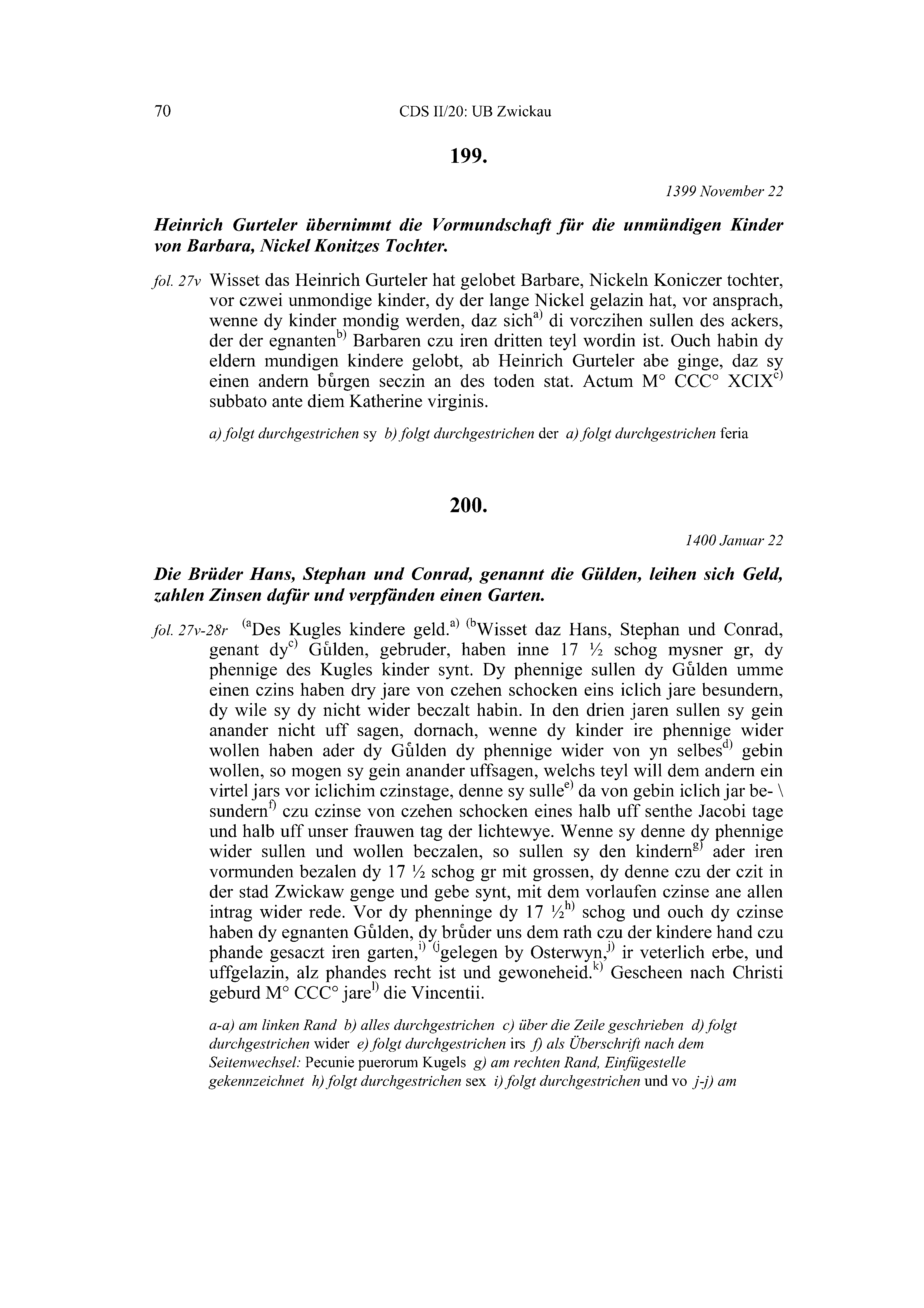 Historische Urkunde Seite 70 aus Band cds2_20