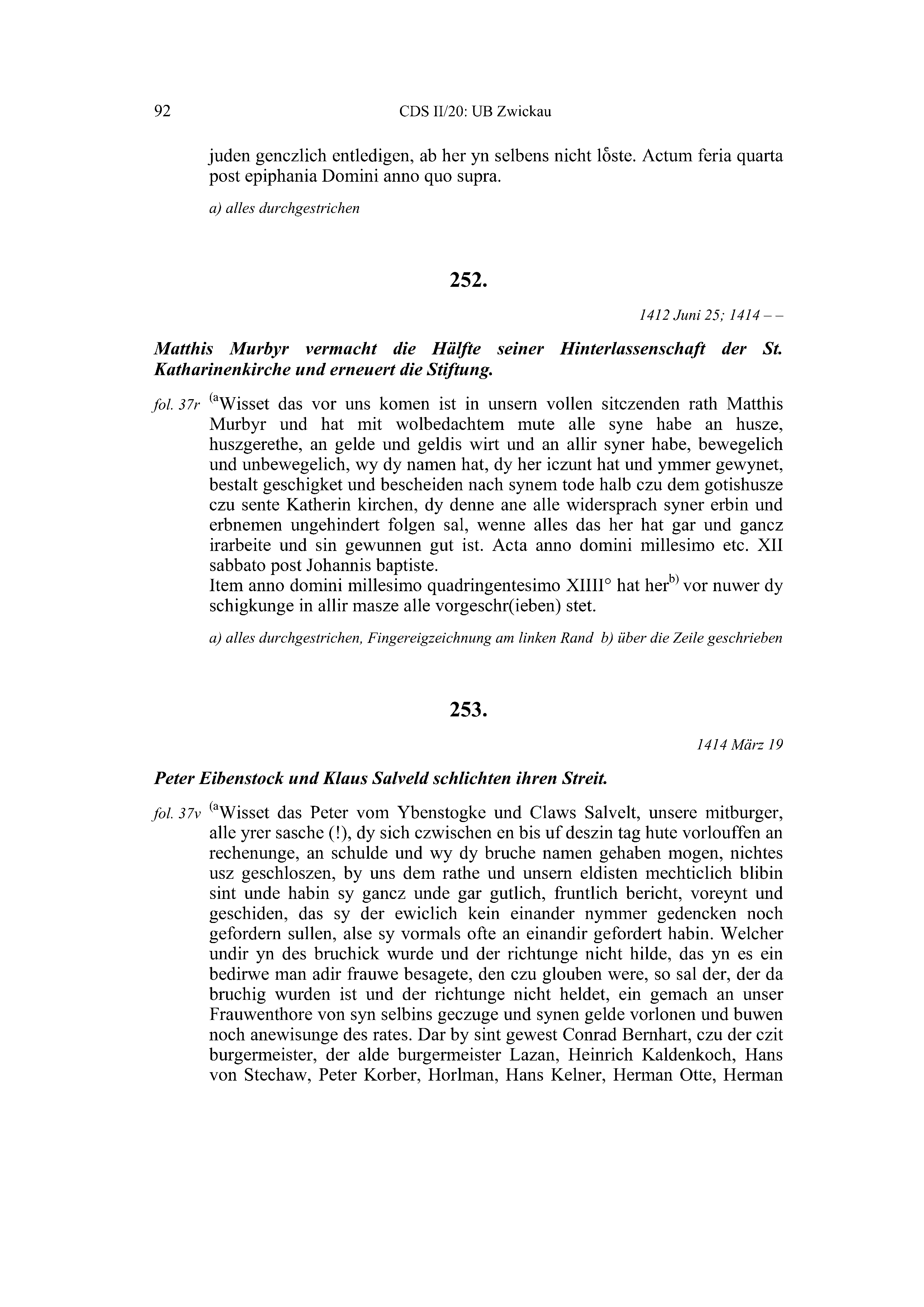Historische Urkunde Seite 92 aus Band cds2_20
