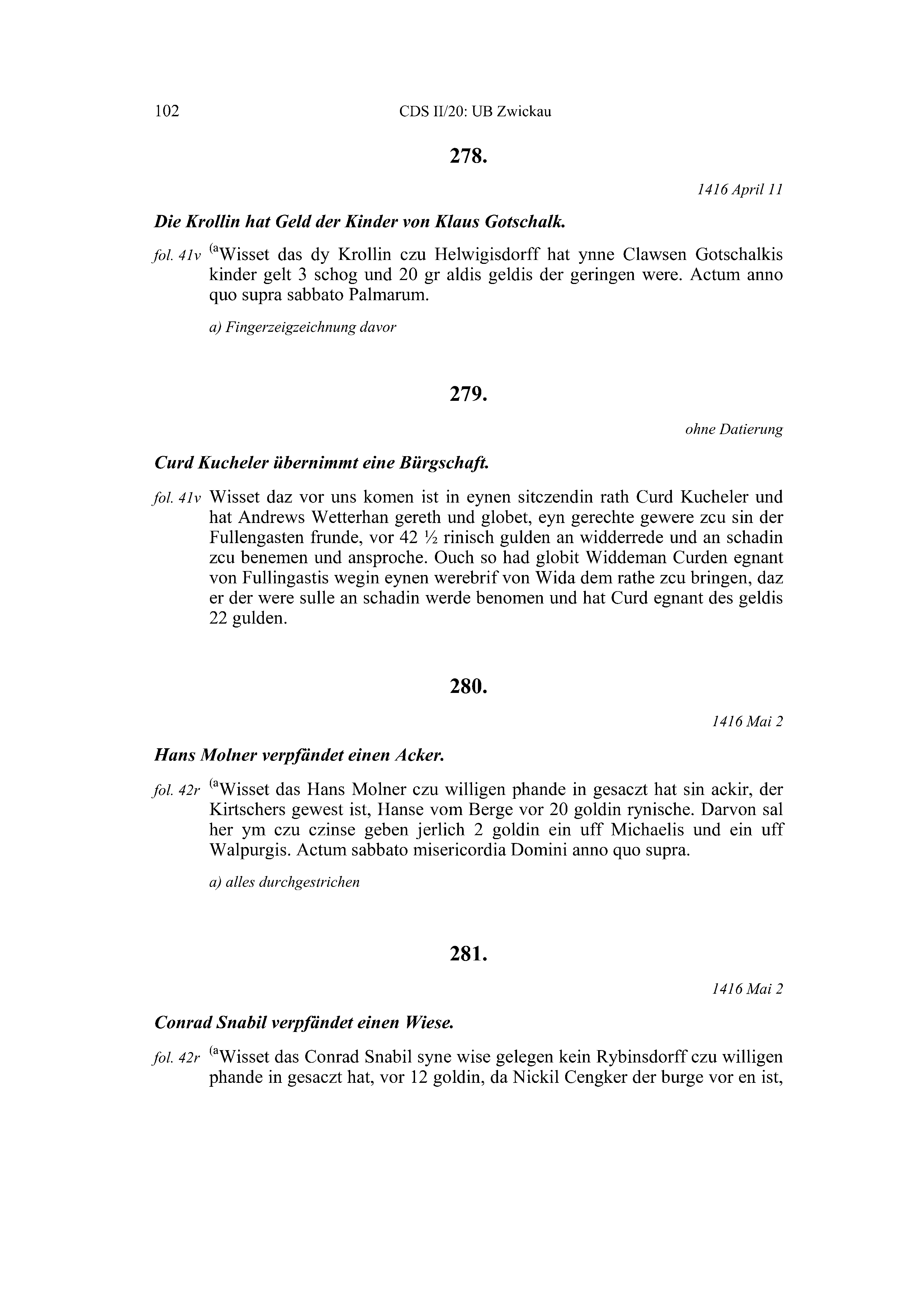 Historische Urkunde Seite 102 aus Band cds2_20