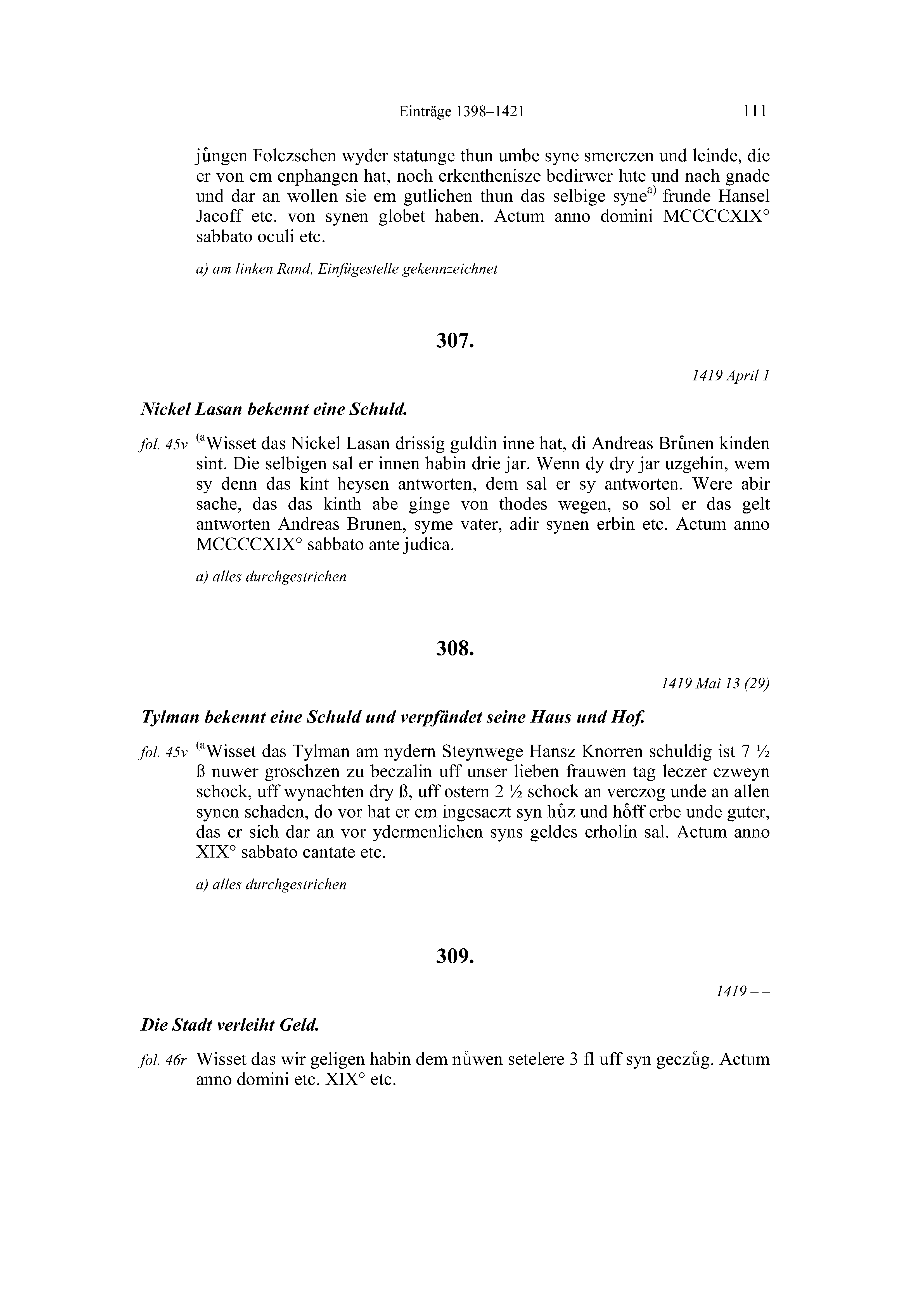 Historische Urkunde Seite 111 aus Band cds2_20