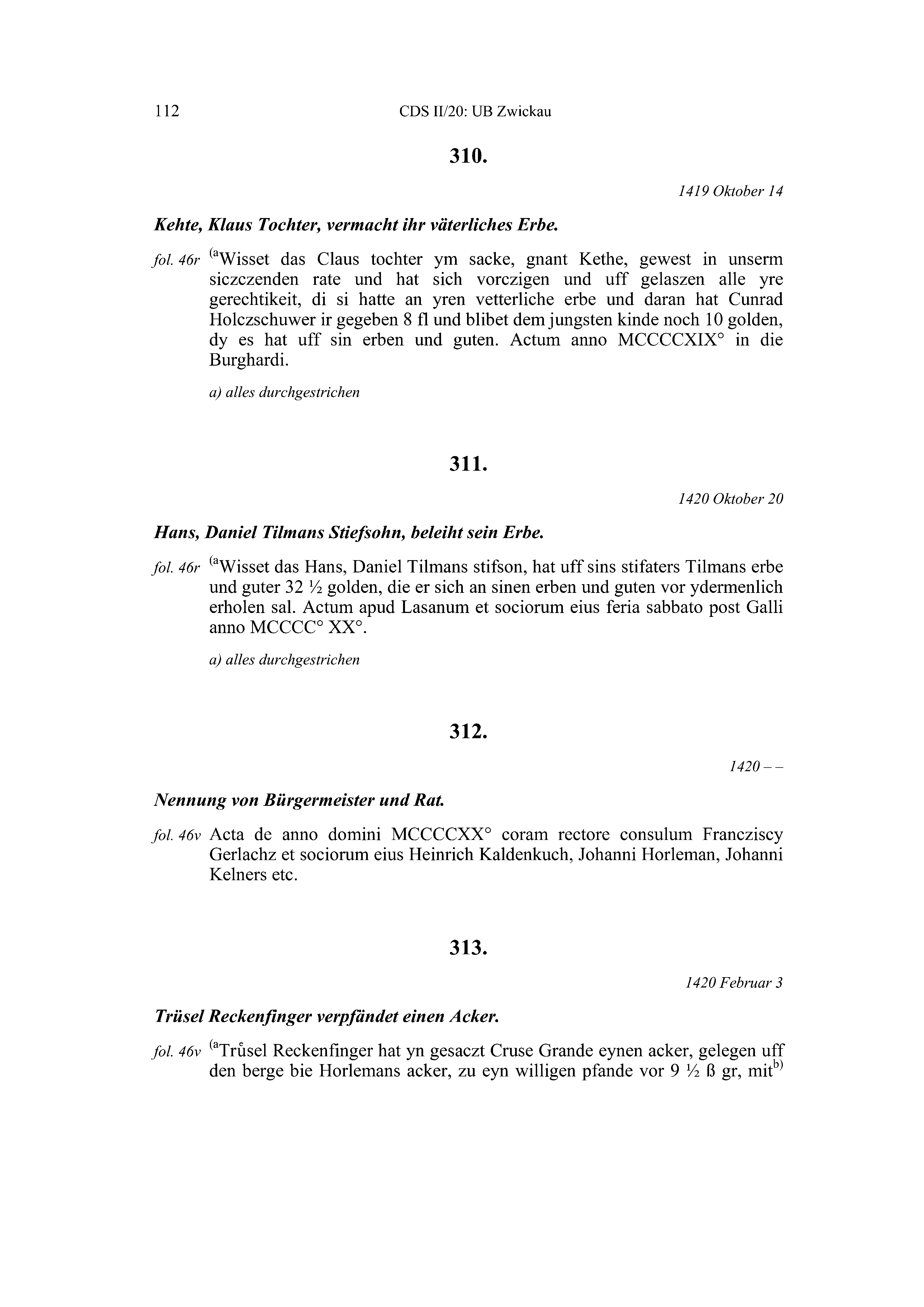 Historische Urkunde Seite 112 aus Band cds2_20