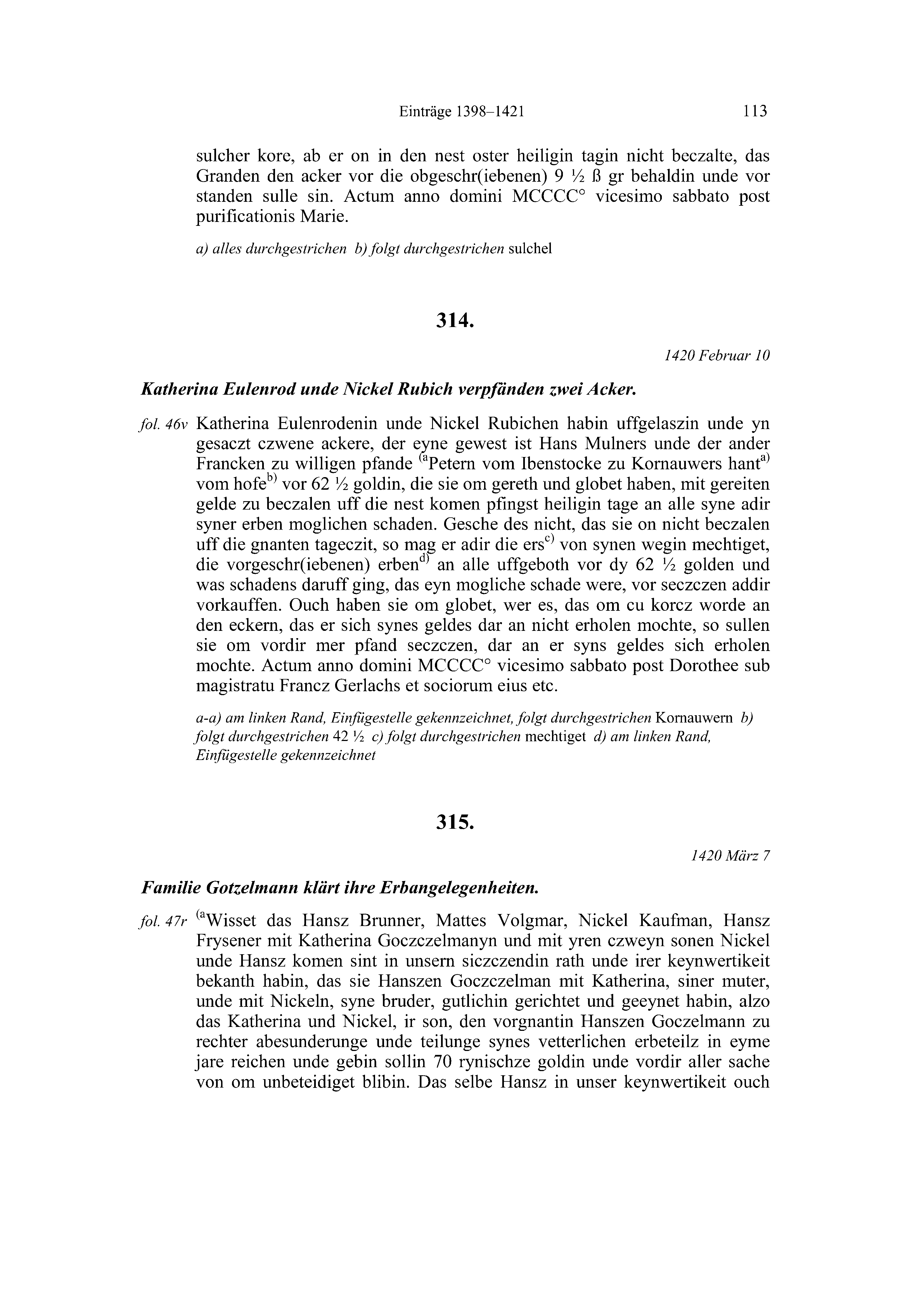 Historische Urkunde Seite 113 aus Band cds2_20