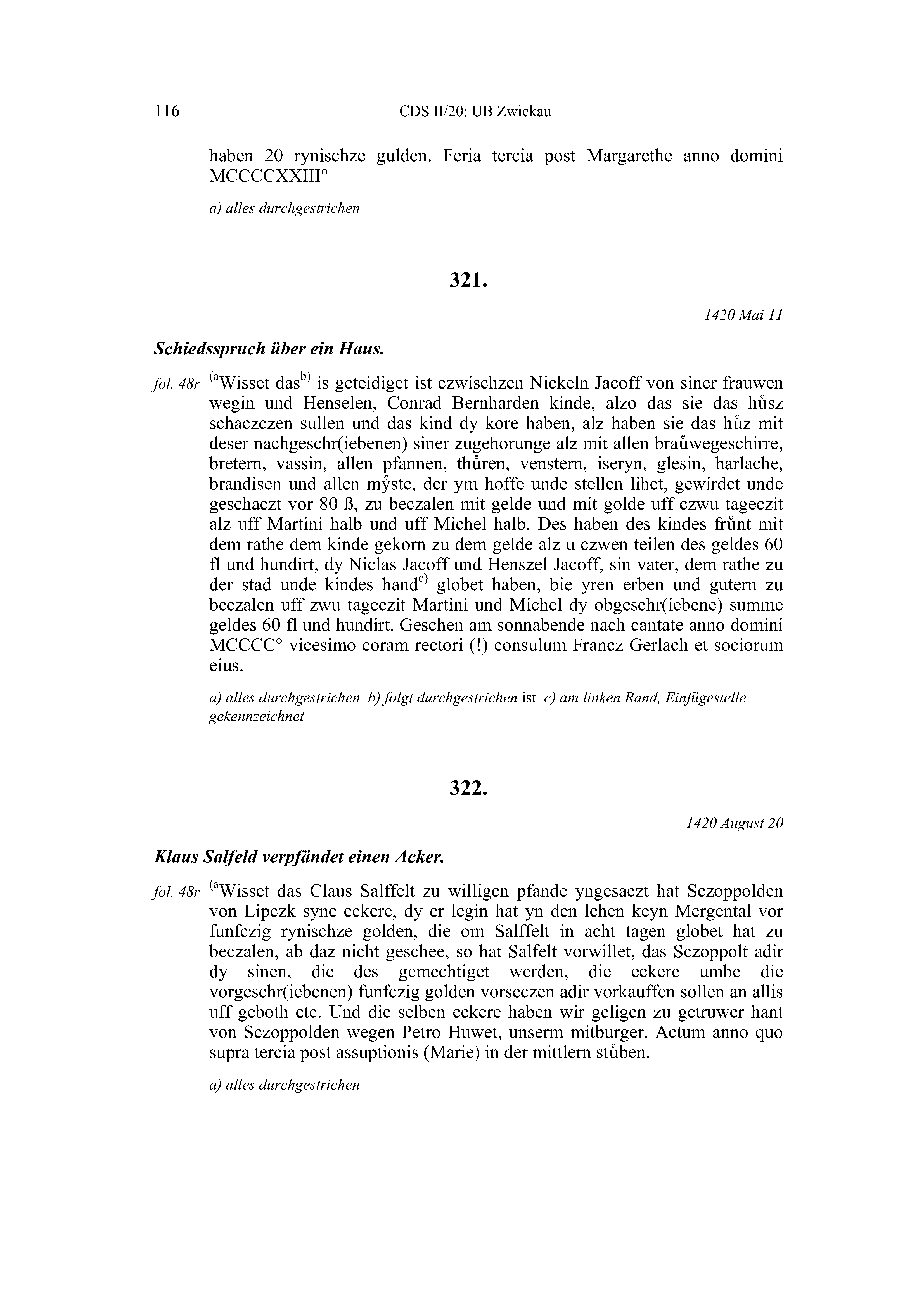 Historische Urkunde Seite 116 aus Band cds2_20