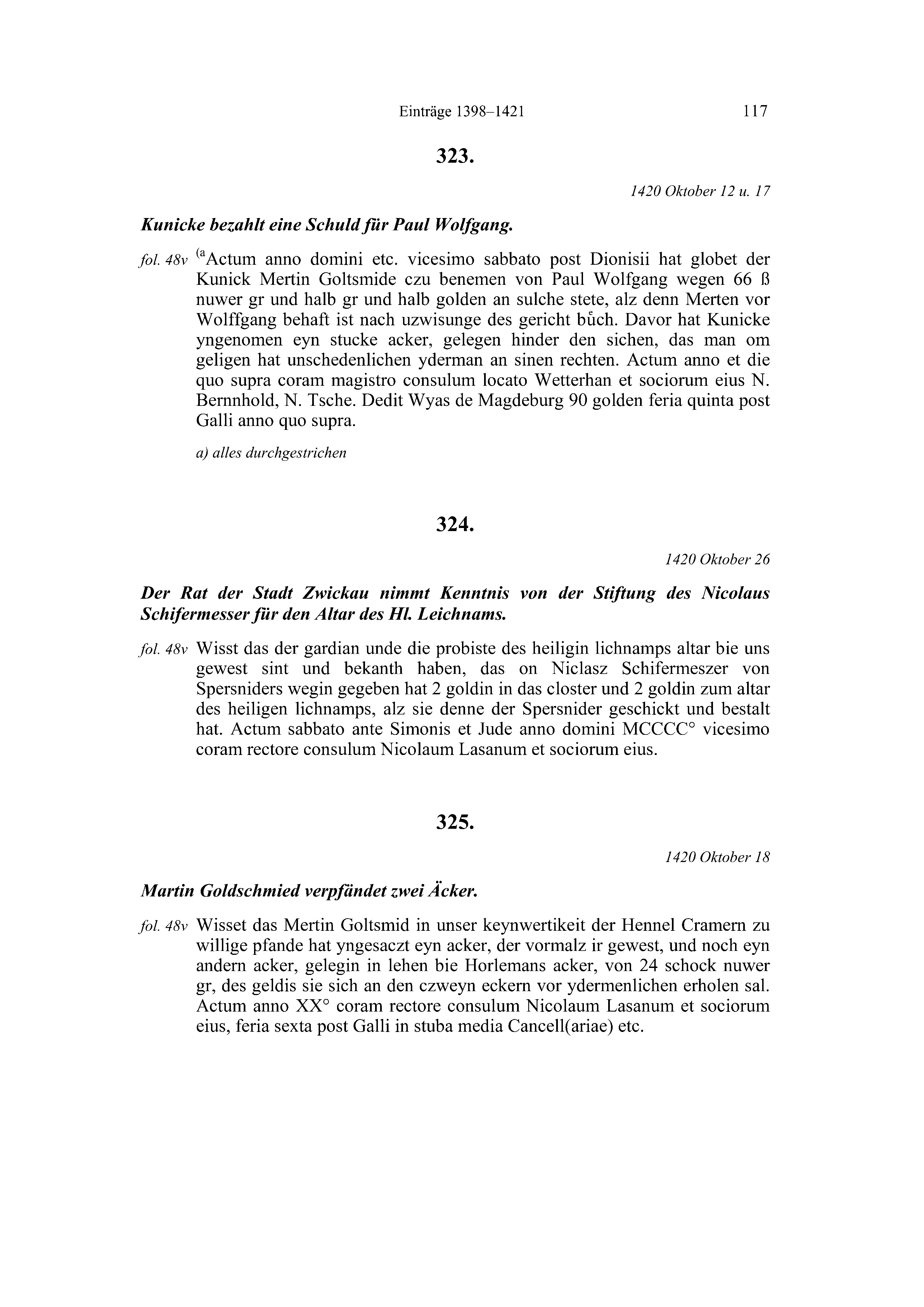 Historische Urkunde Seite 117 aus Band cds2_20