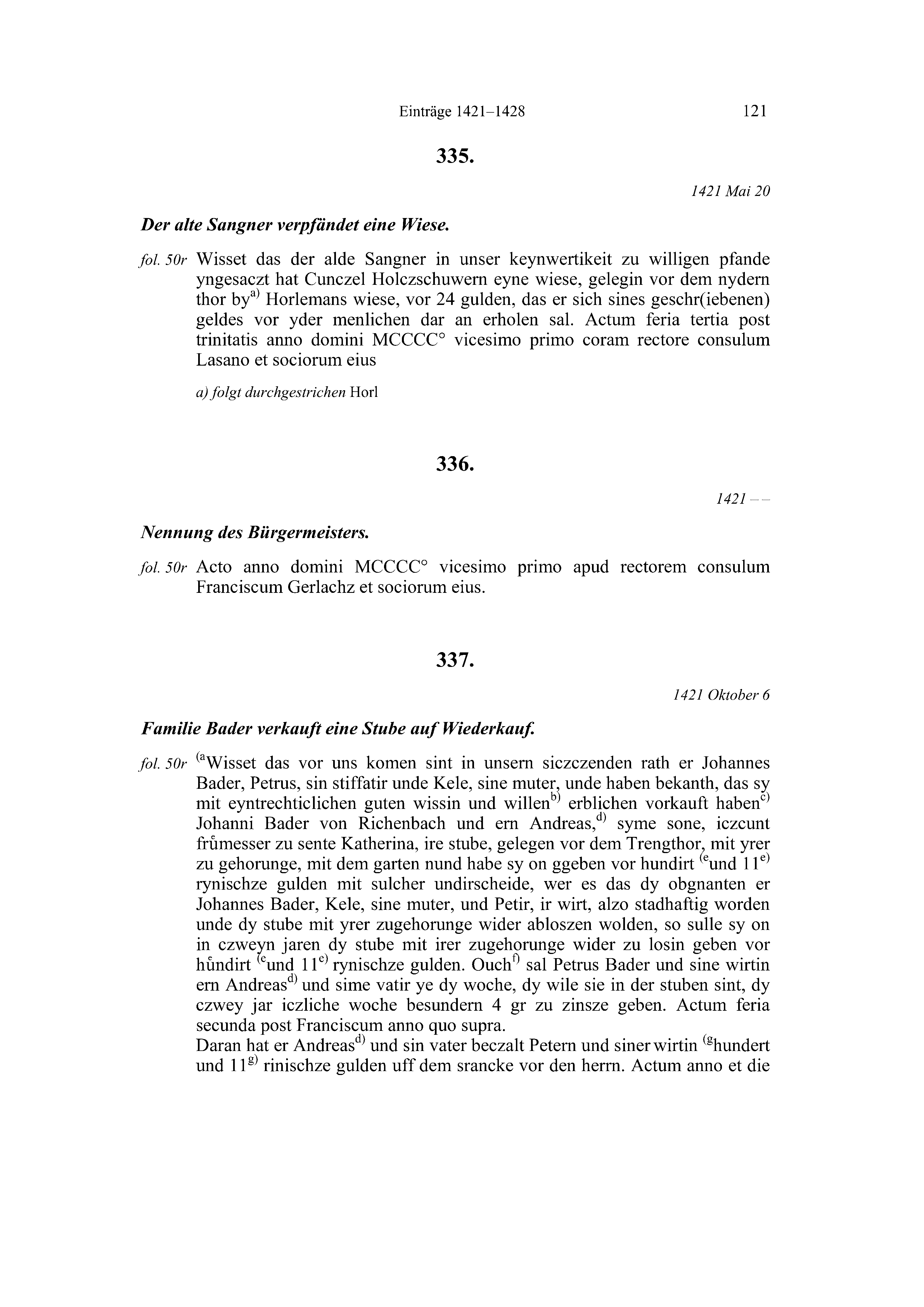 Historische Urkunde Seite 121 aus Band cds2_20