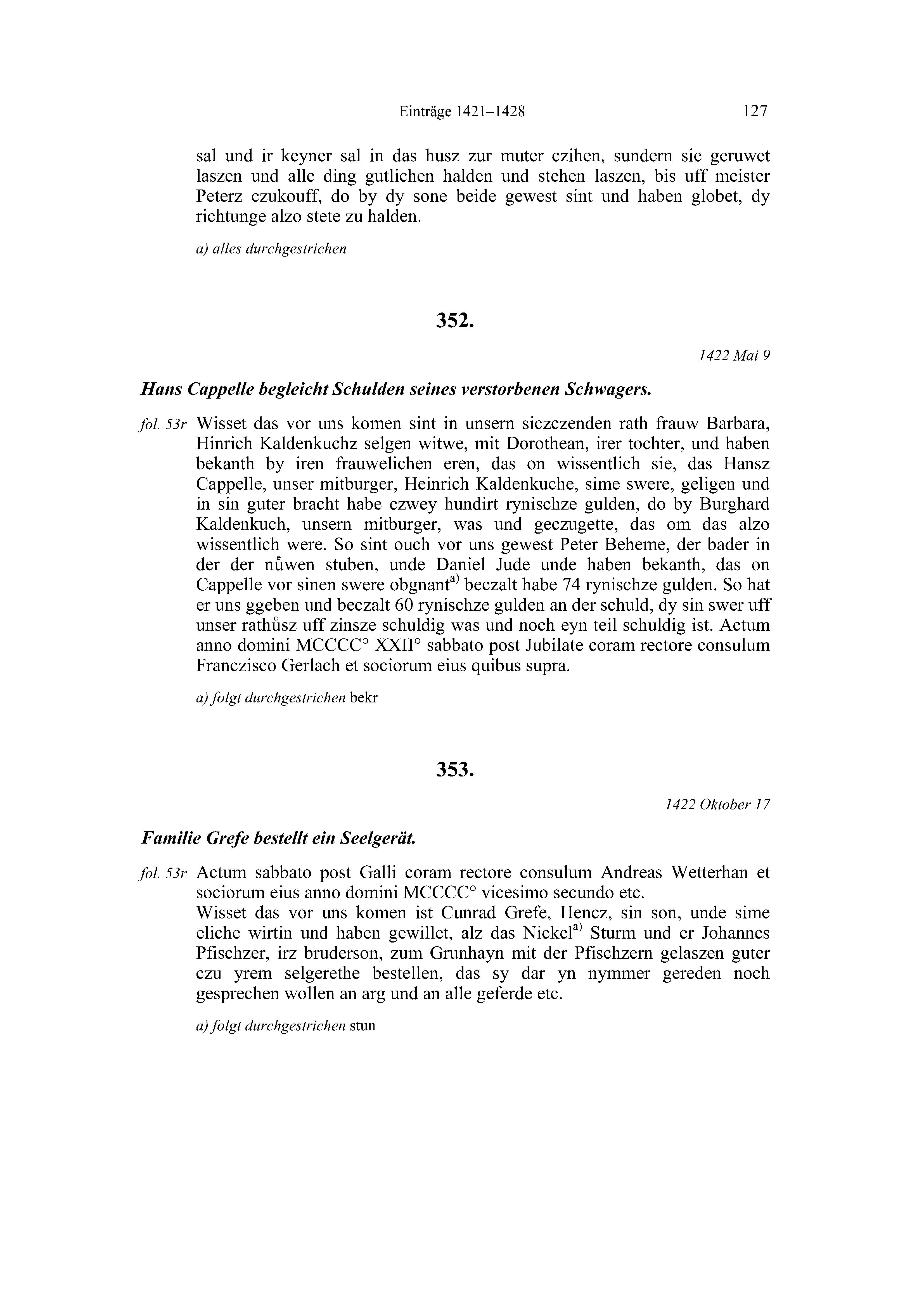 Historische Urkunde Seite 127 aus Band cds2_20